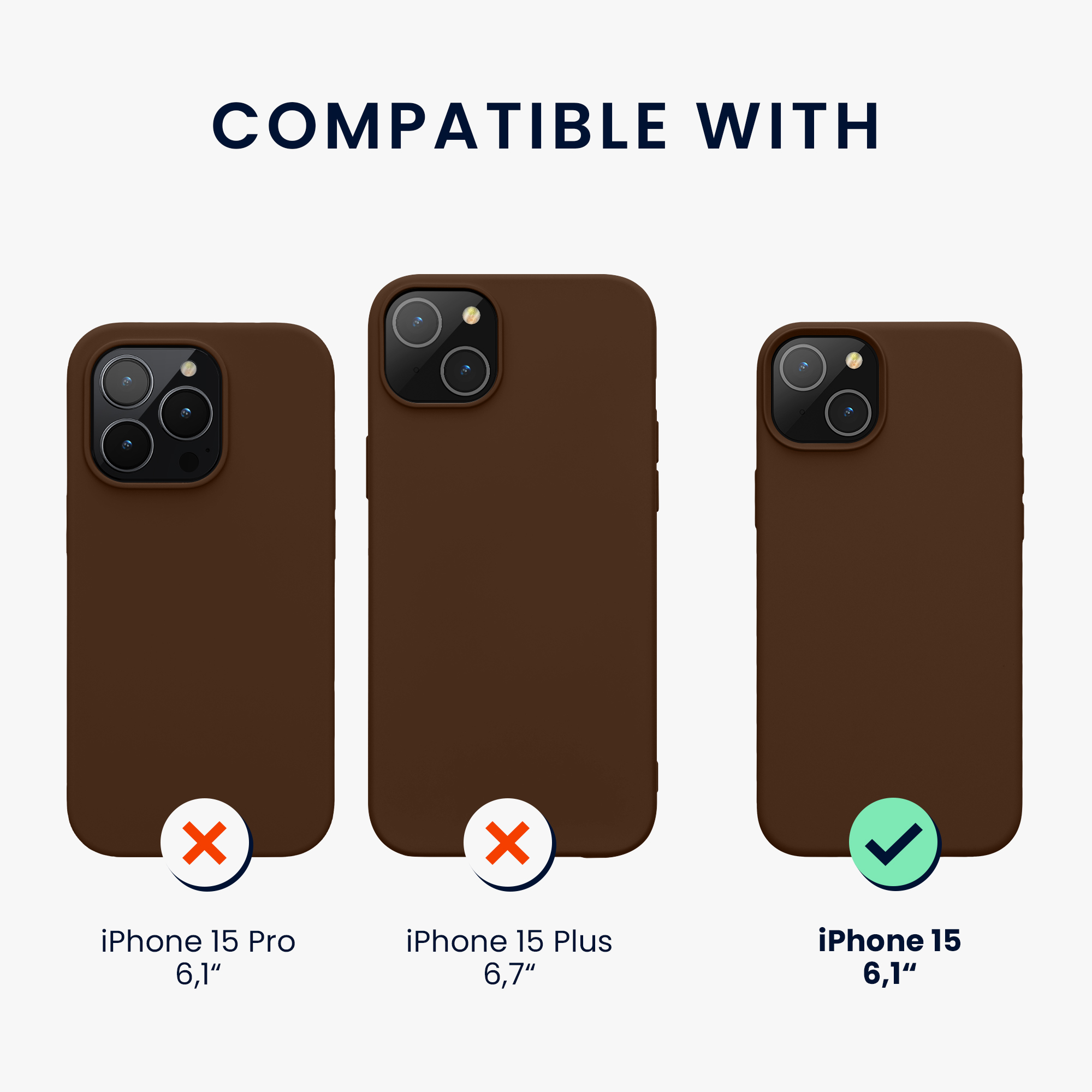 Měkký TPU silikonový kryt pro Apple iPhone 15 kwmobile ‑ čokoládová
