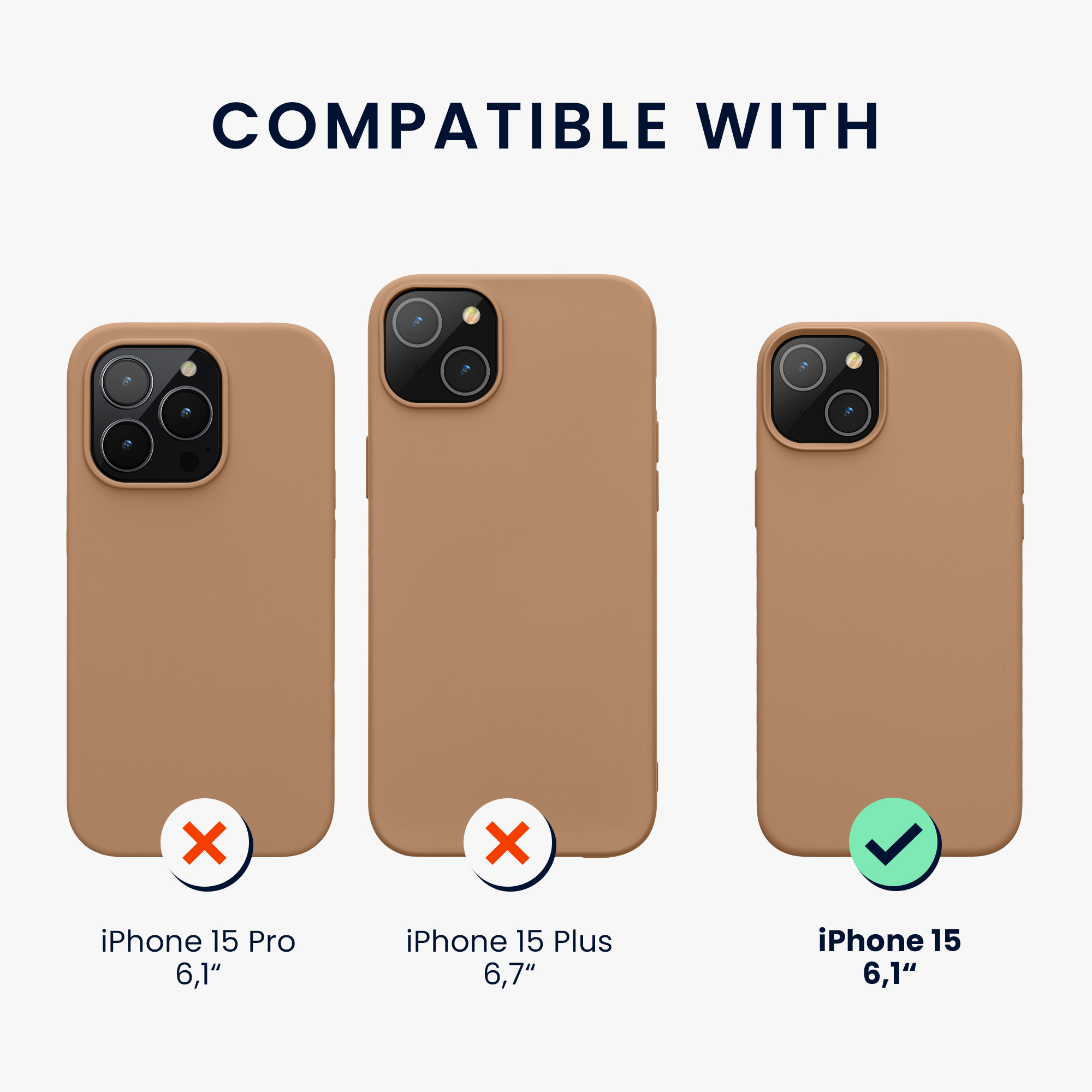 Pouzdro pro iPhone 15 kwmobile silikonové - kapučínová