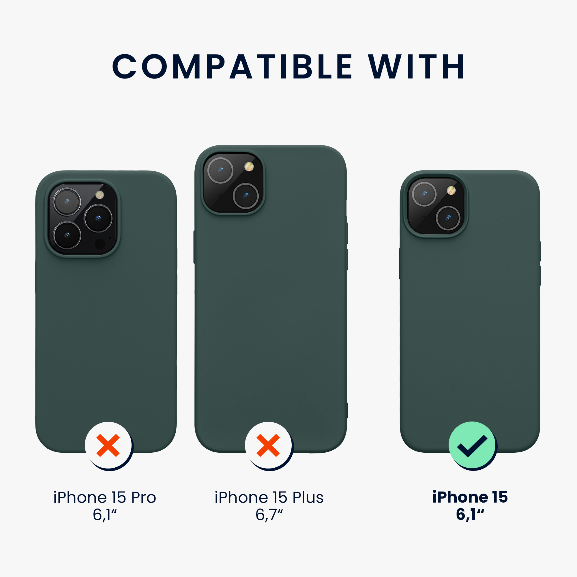 Pouzdro pro iPhone 15 kwmobile silikonové - modrozelená