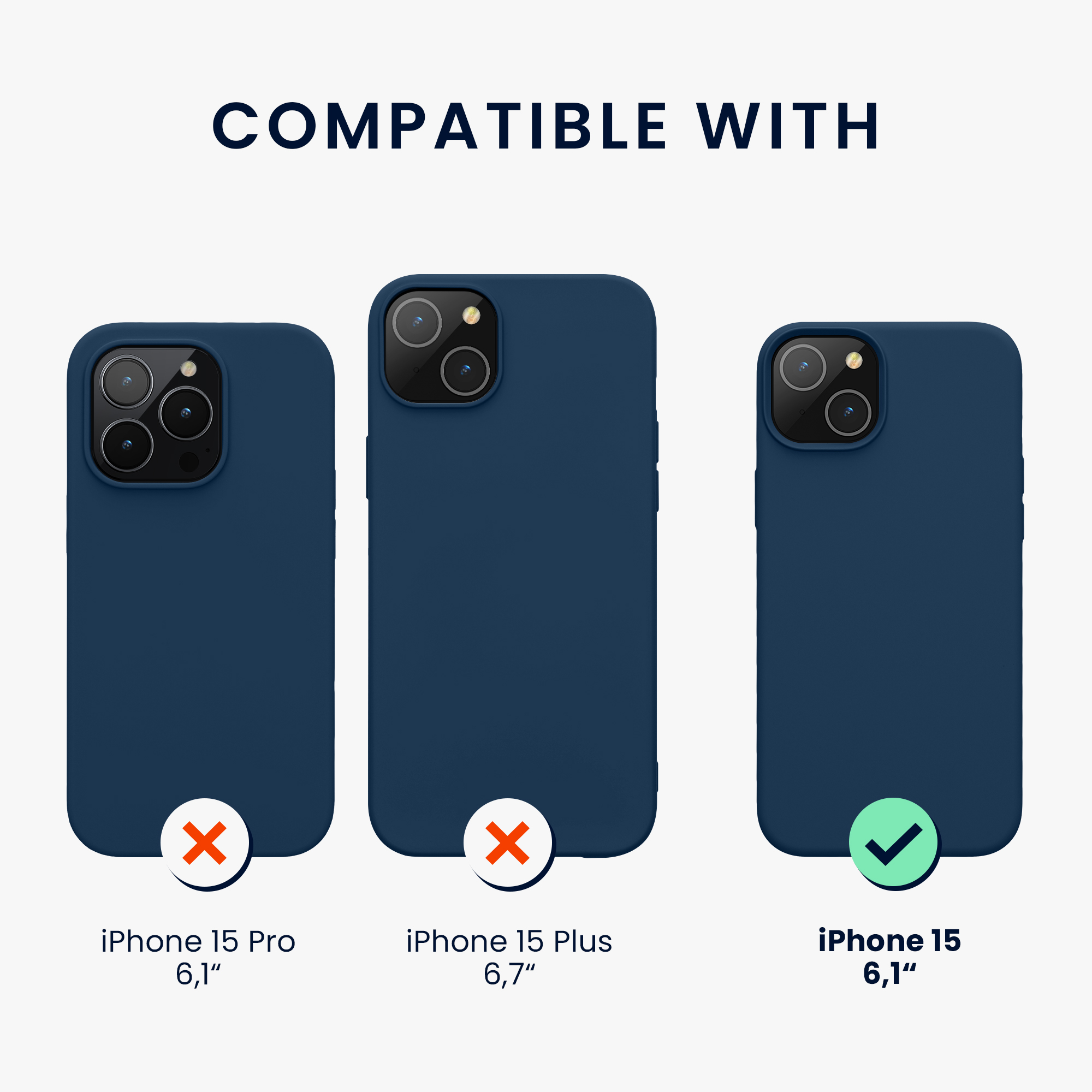 Měkký TPU silikonový kryt pro Apple iPhone 15 kwmobile ‑ námořnicky modrá