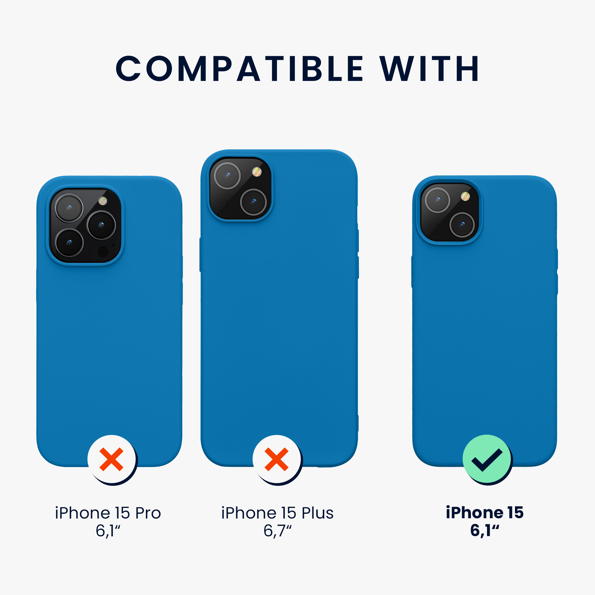 Měkký TPU silikonový kryt pro Apple iPhone 15 kwmobile ‑ korálově modrá