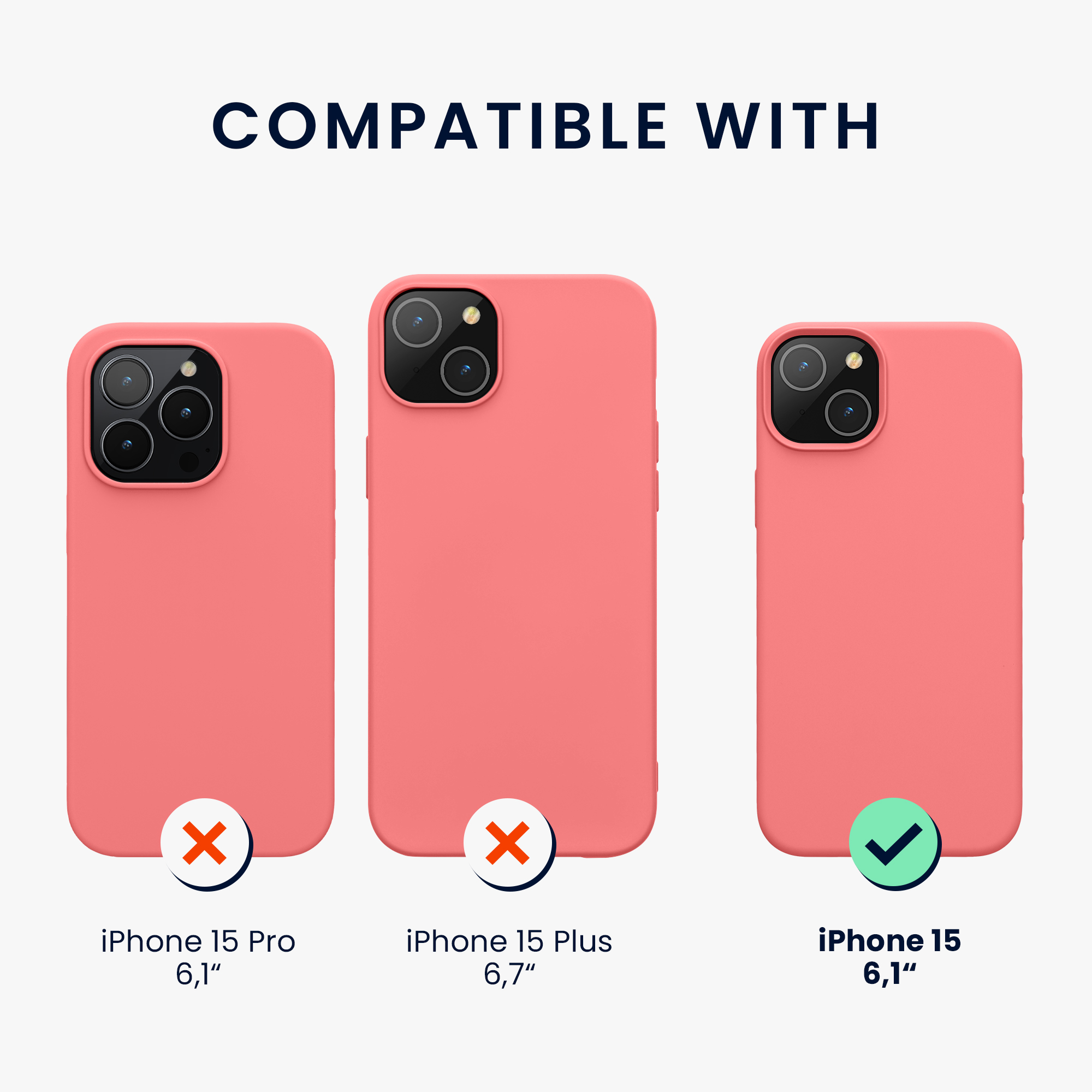 Pouzdro pro iPhone 15 kwmobile silikonové - pastelová korálová