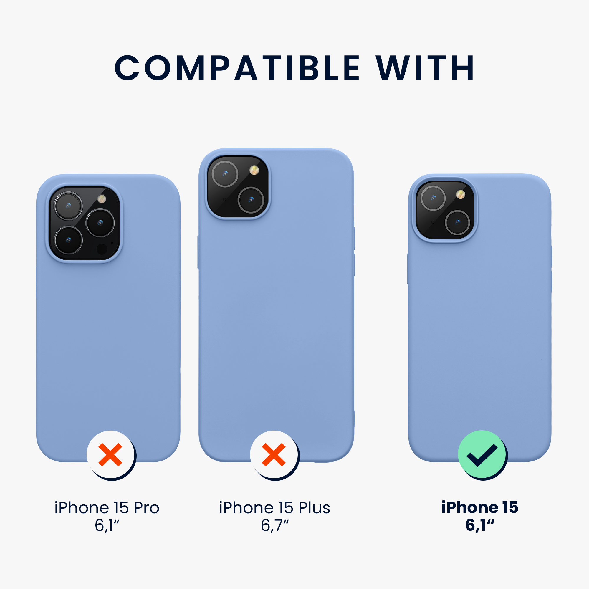 Pouzdro pro iPhone 15 kwmobile silikonové - levandulová modrá