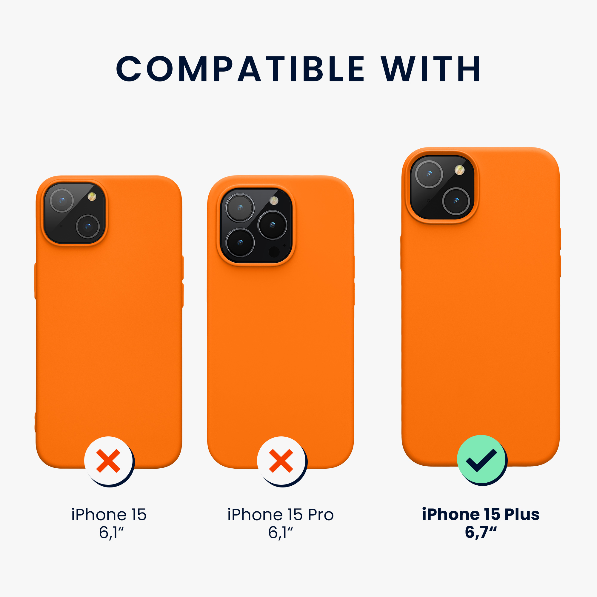 Kryt kwmobile TPU silikonový iPhone 15 Plus oranžová