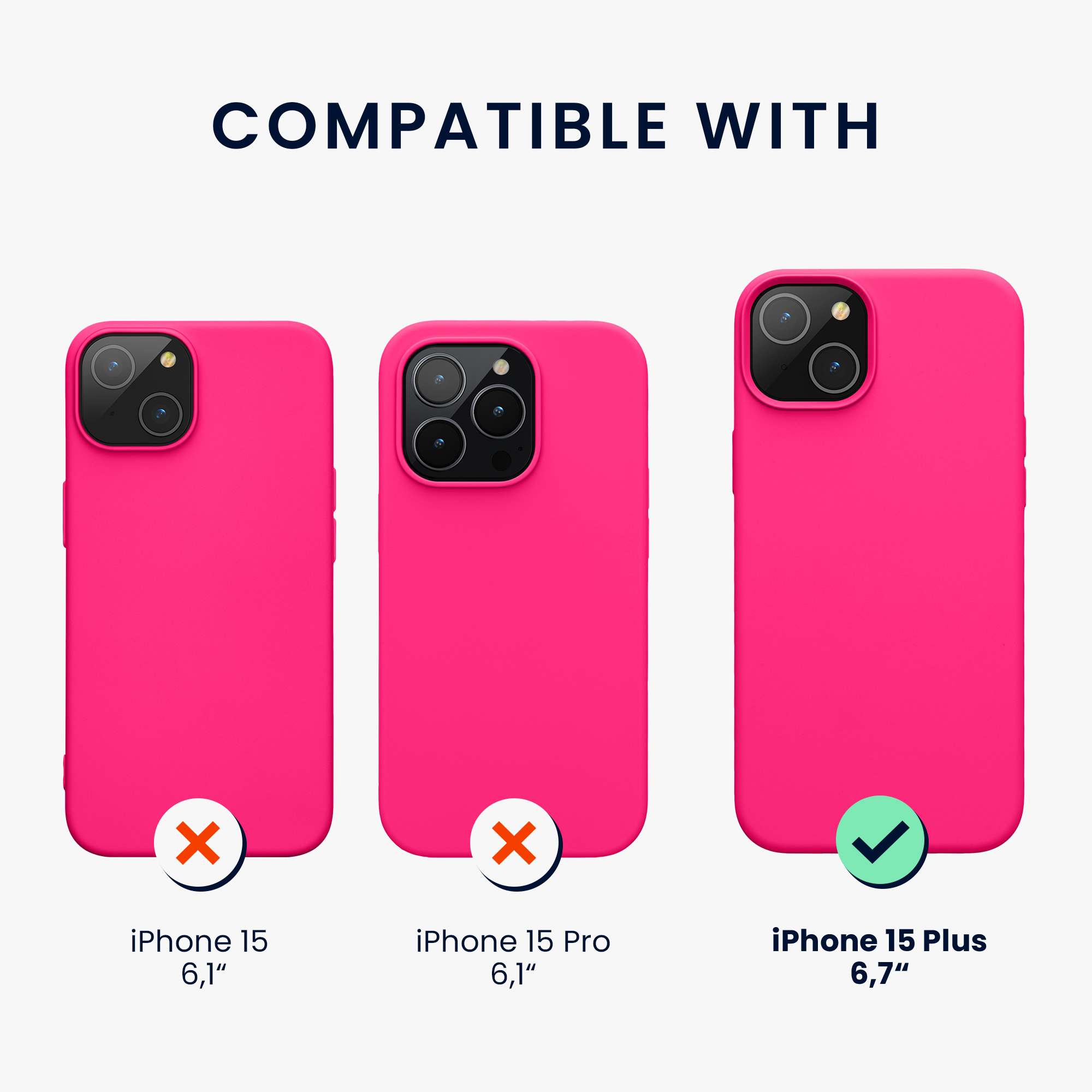 Kryt kwmobile TPU silikonový iPhone 15 Plus neonově růžová