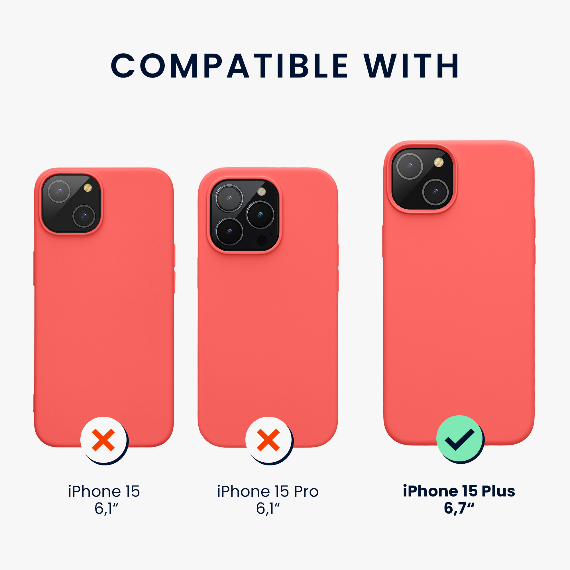 Kryt kwmobile TPU silikonový iPhone 15 Plus Neon Coral