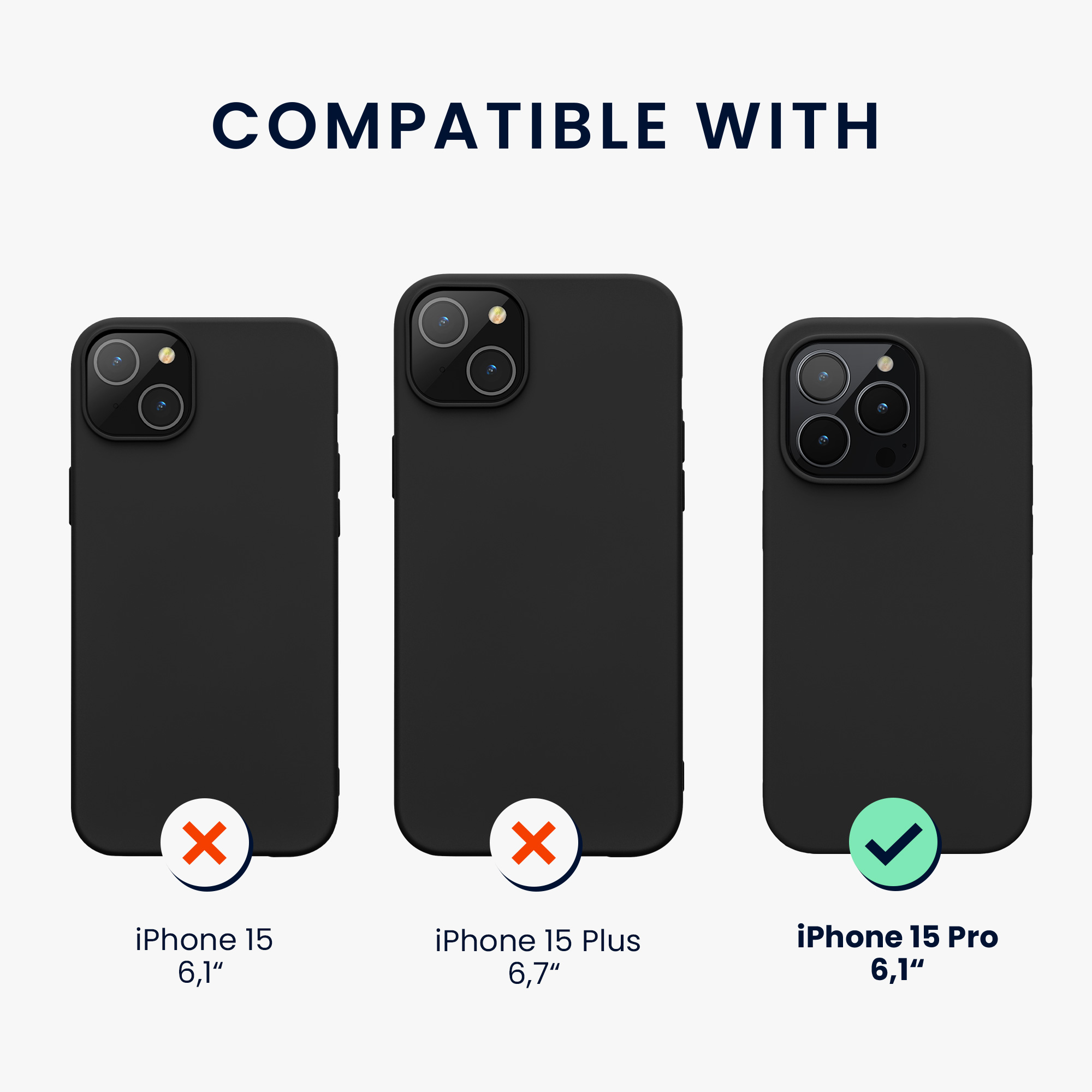 Silikonový kryt kwmobile pro iPhone 15 Pro - černá