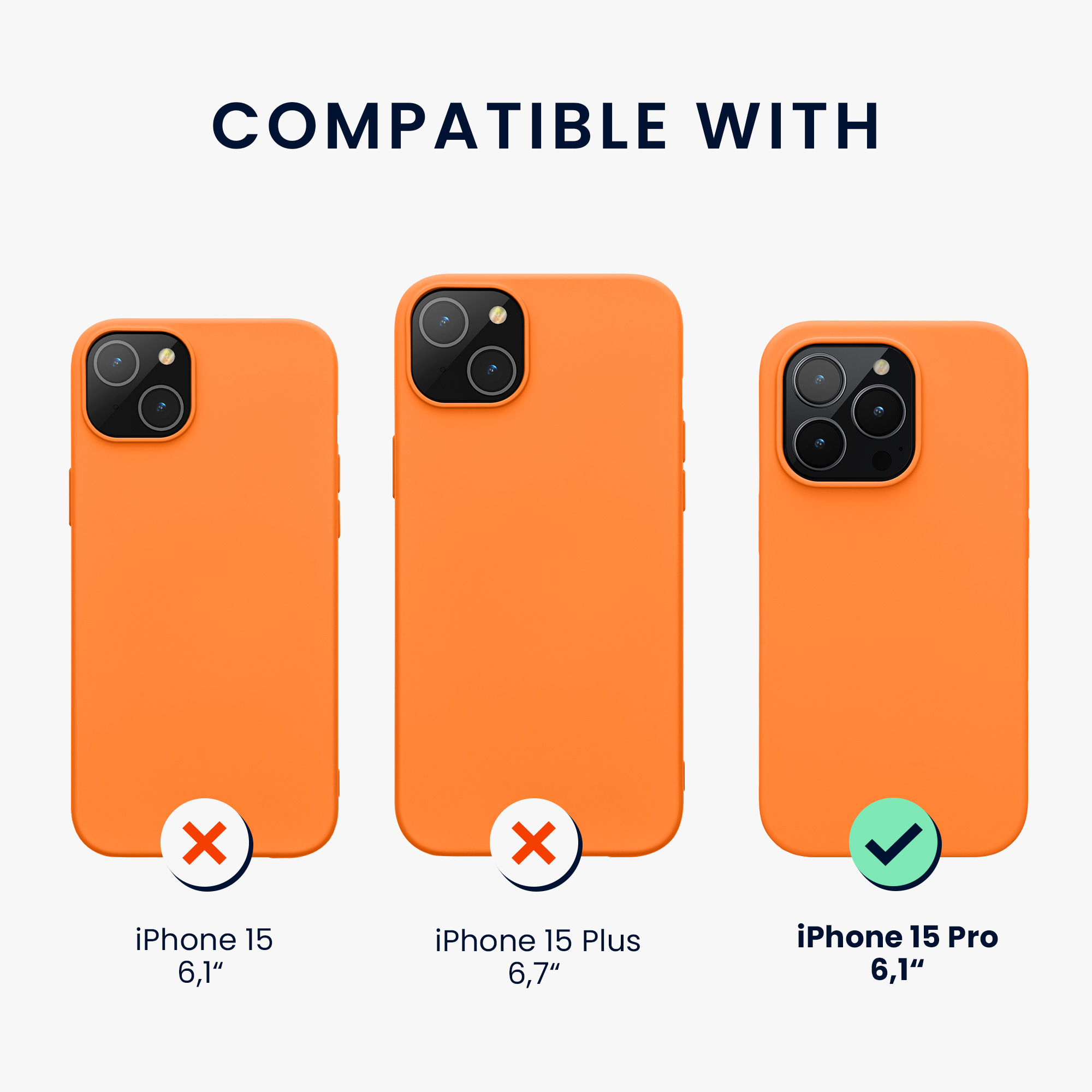 Kryt kwmobile TPU silikonový iPhone 15 Pro oranžová
