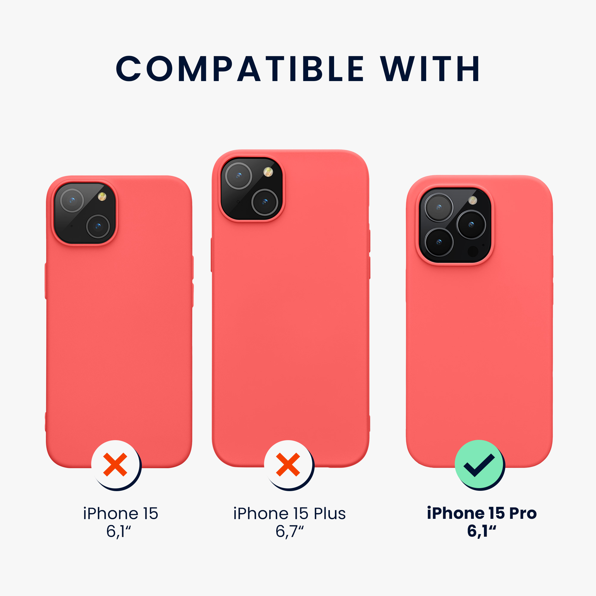 Pouzdro pro iPhone 15 Pro kwmobile silikonové - neonově korálová