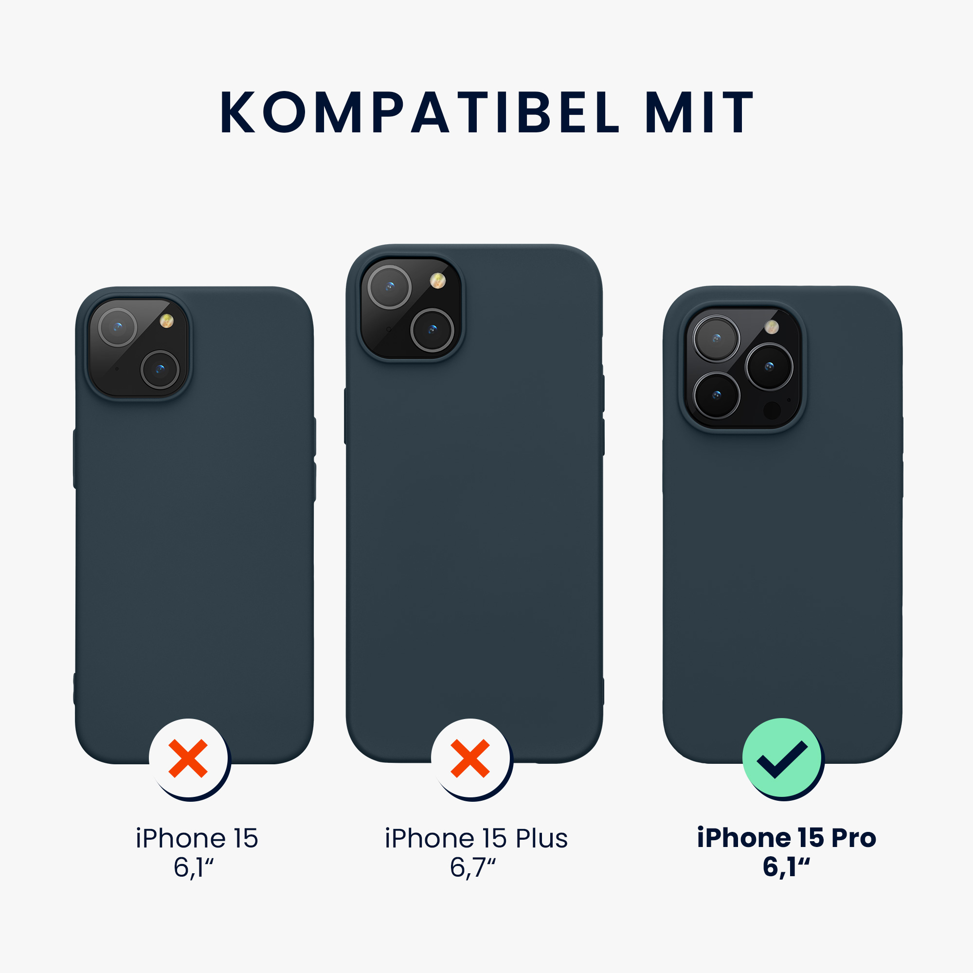 Kryt kwmobile TPU silikonový iPhone 15 Pro tmavě šedá