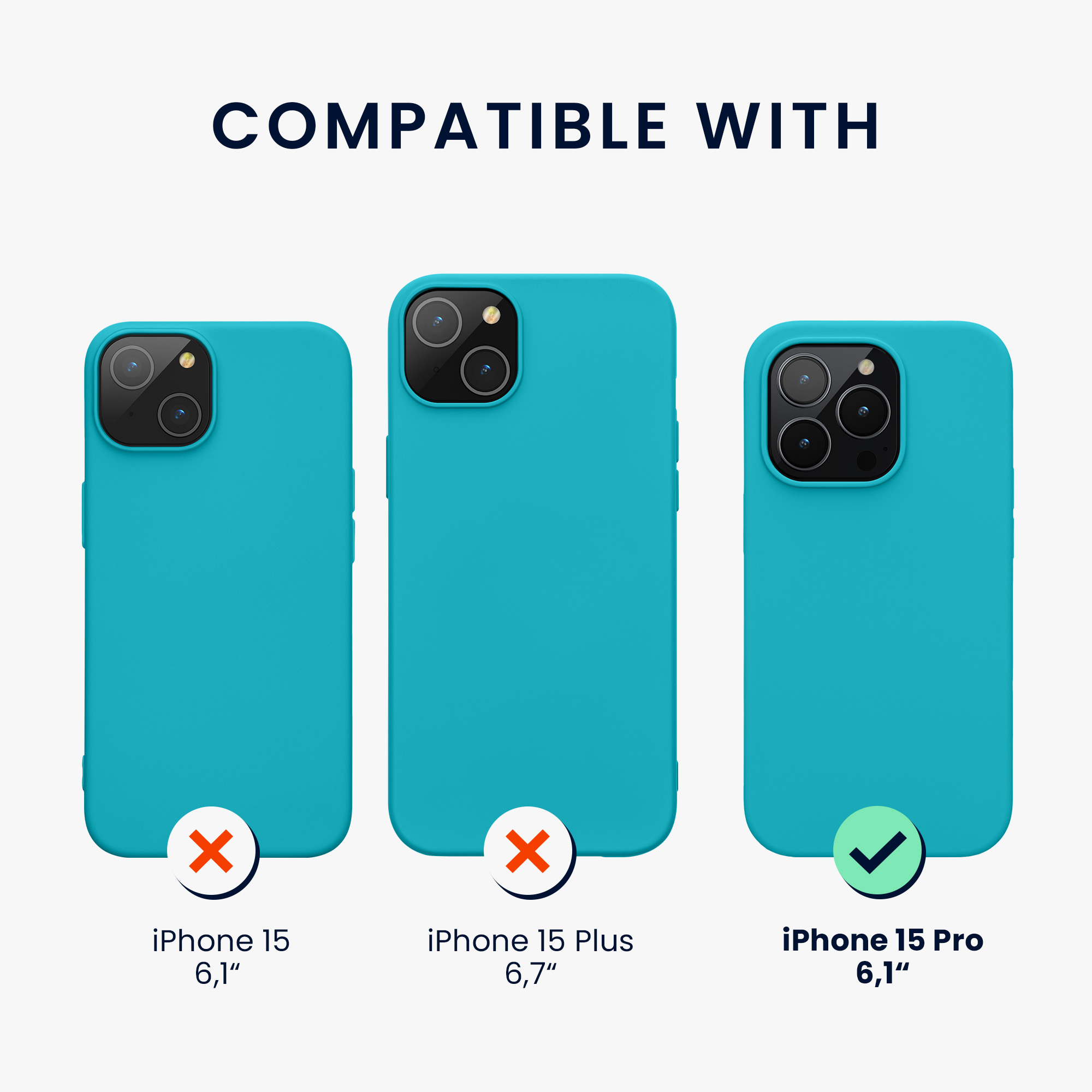Kryt kwmobile TPU silikonový iPhone 15 Pro Cool Glacier
