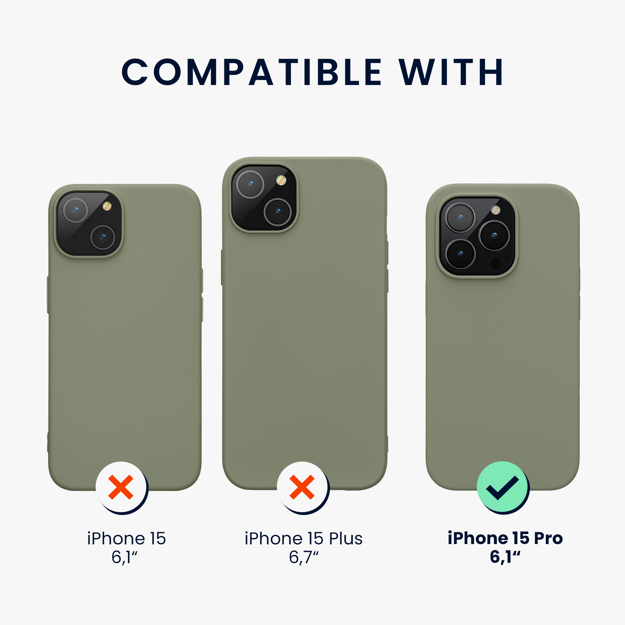 Kryt kwmobile TPU silikonový iPhone 15 Pro zelená