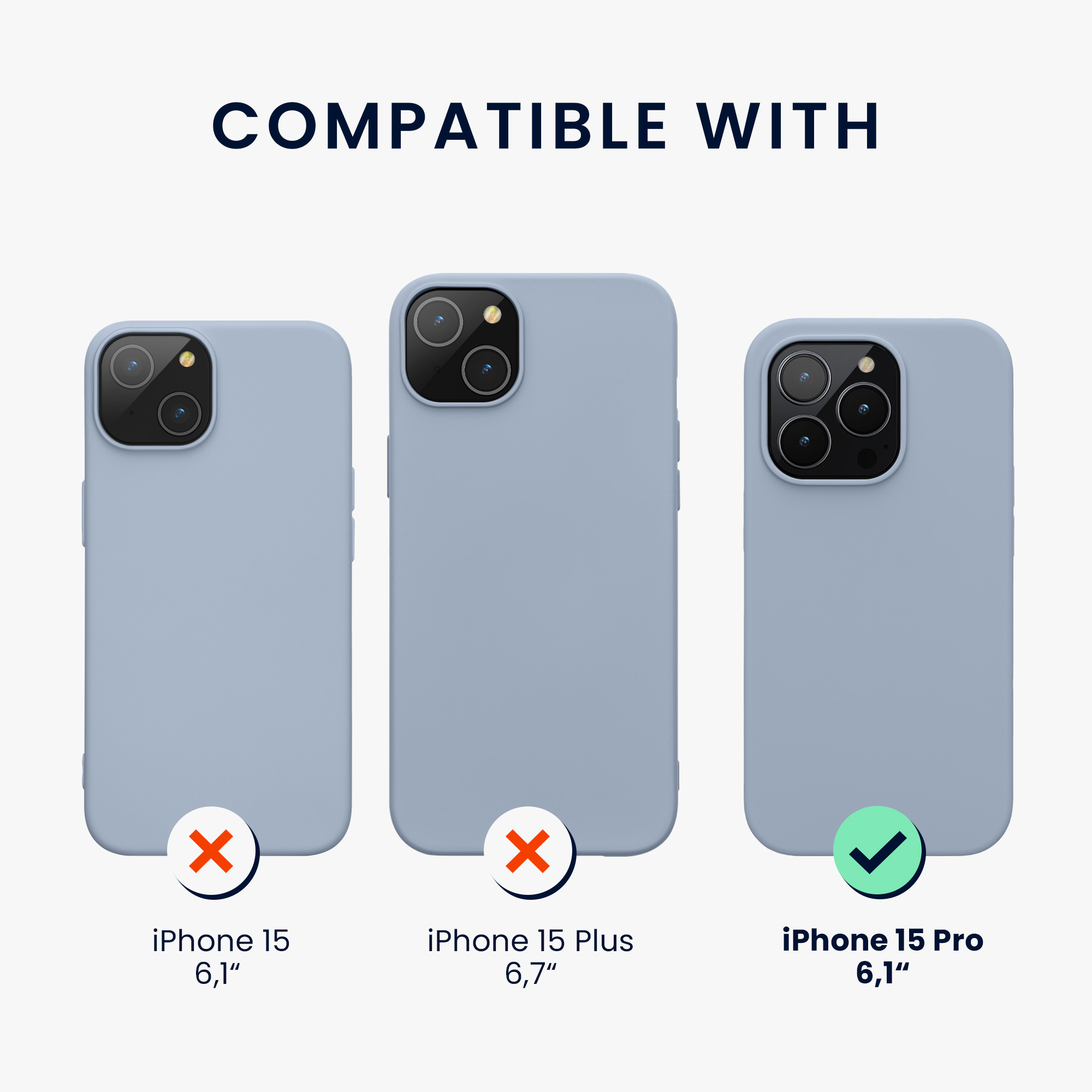 Silikonový kryt kwmobile pro iPhone 15 Pro - světle modrá