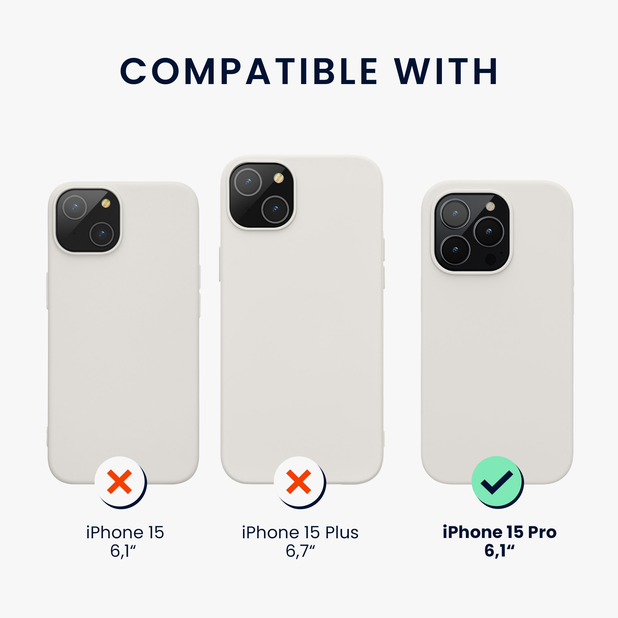 Pouzdro pro iPhone 15 Pro kwmobile silikonové - bílá