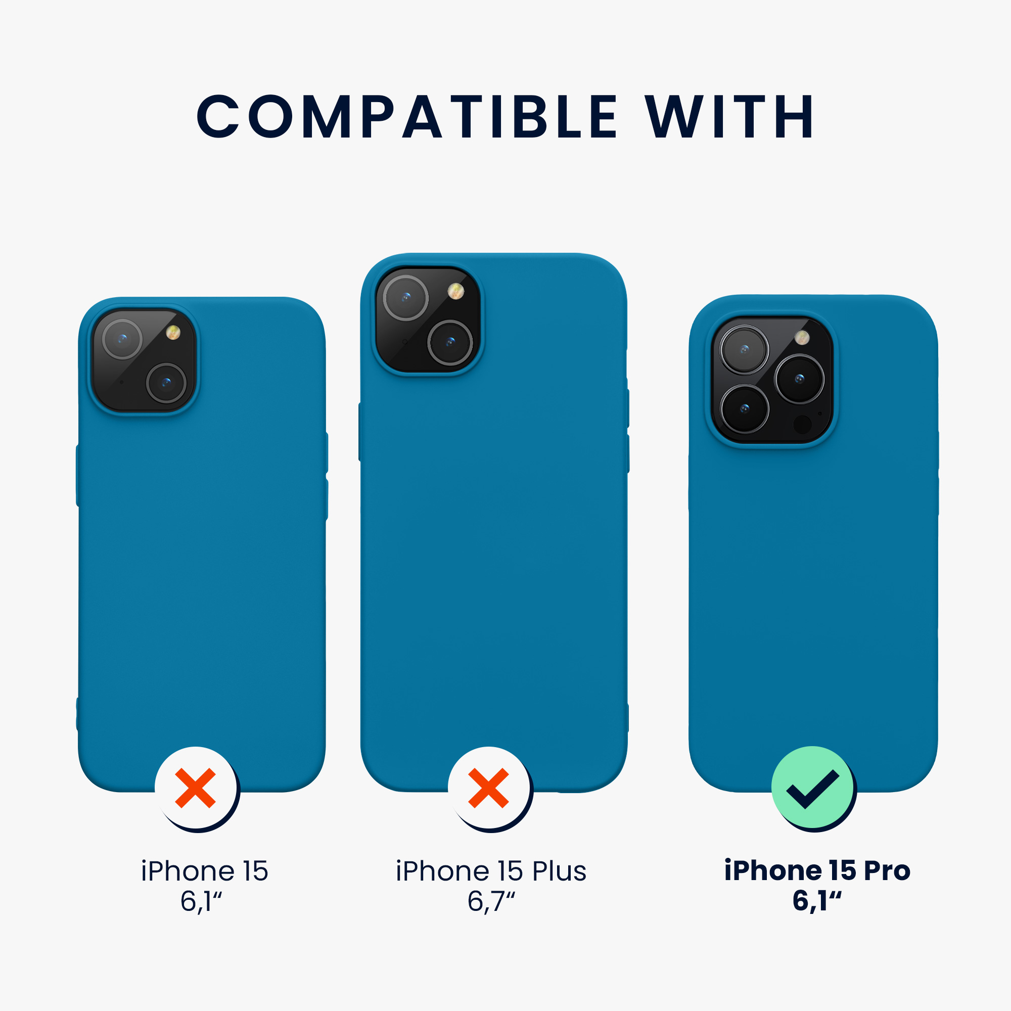 Kryt kwmobile TPU silikonový iPhone 15 Pro modrá