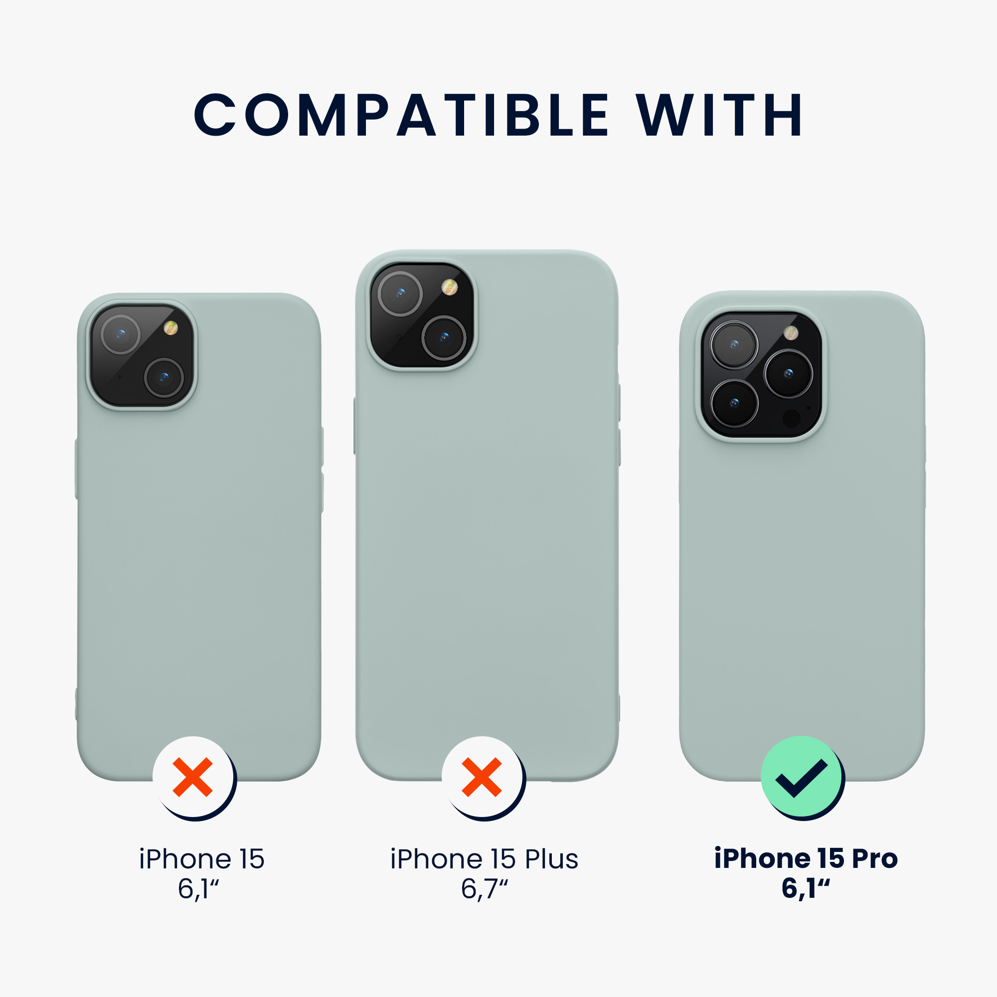 Silikonový kryt kwmobile pro iPhone 15 Pro - mátová