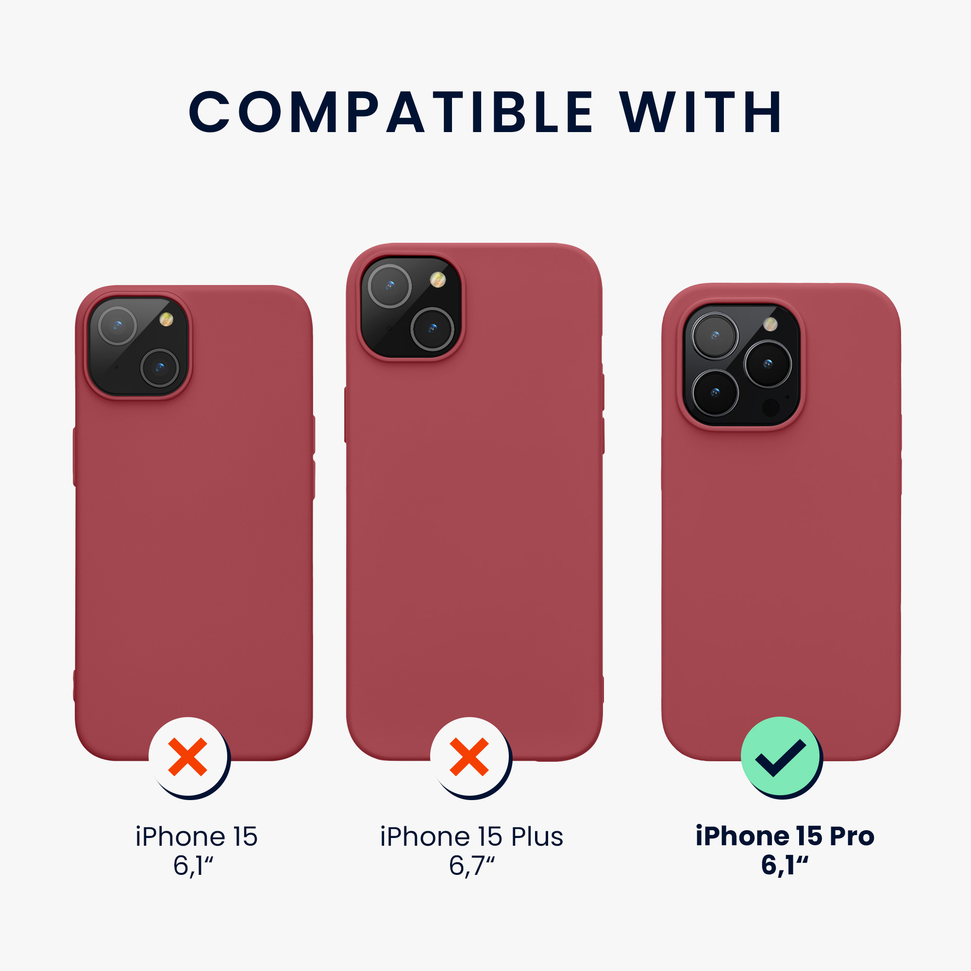 Silikonový kryt kwmobile pro iPhone 15 Pro - tmavě růžová