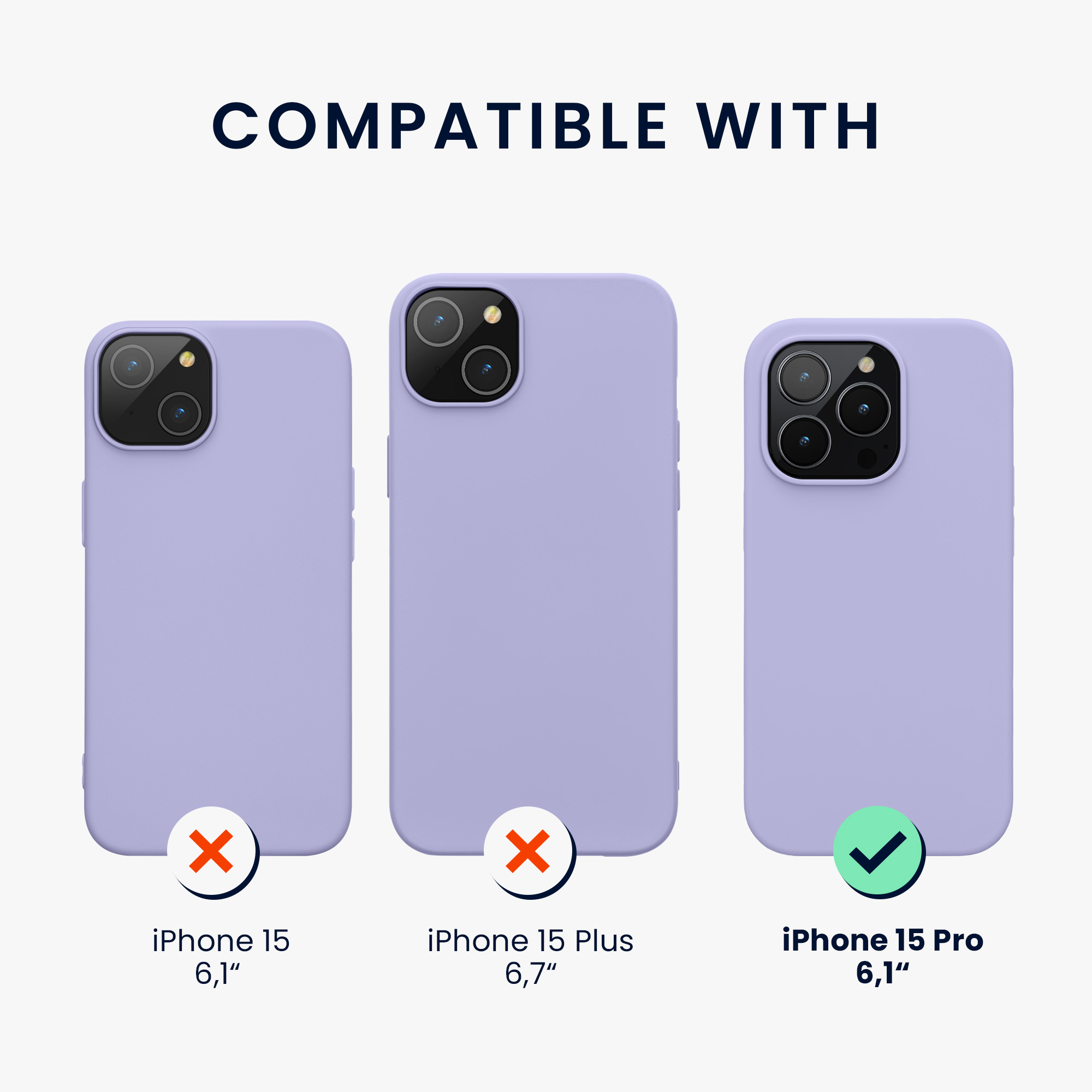 Silikonový kryt kwmobile pro iPhone 15 Pro - levandulová