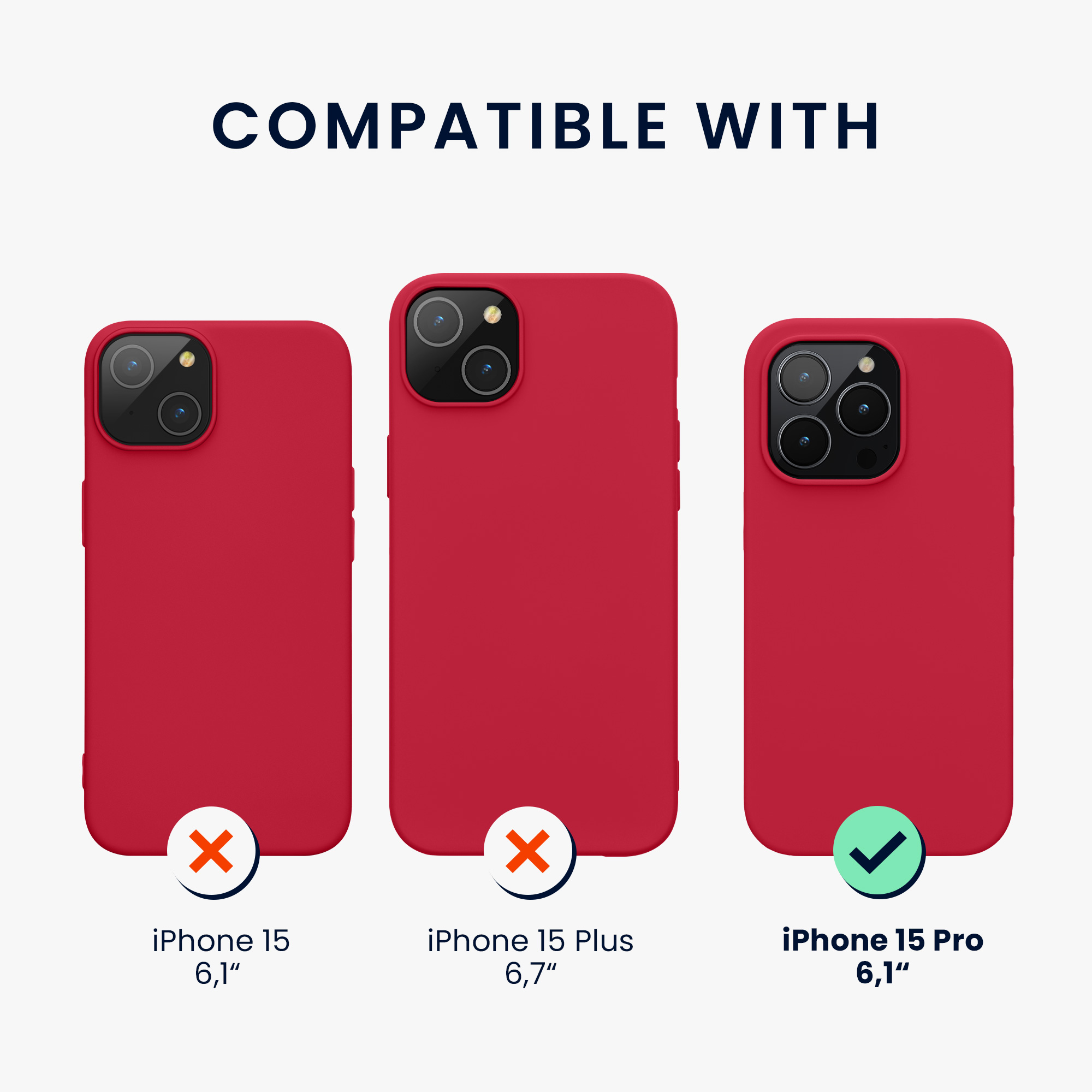 Silikonový kryt kwmobile pro iPhone 15 Pro - granátově červená