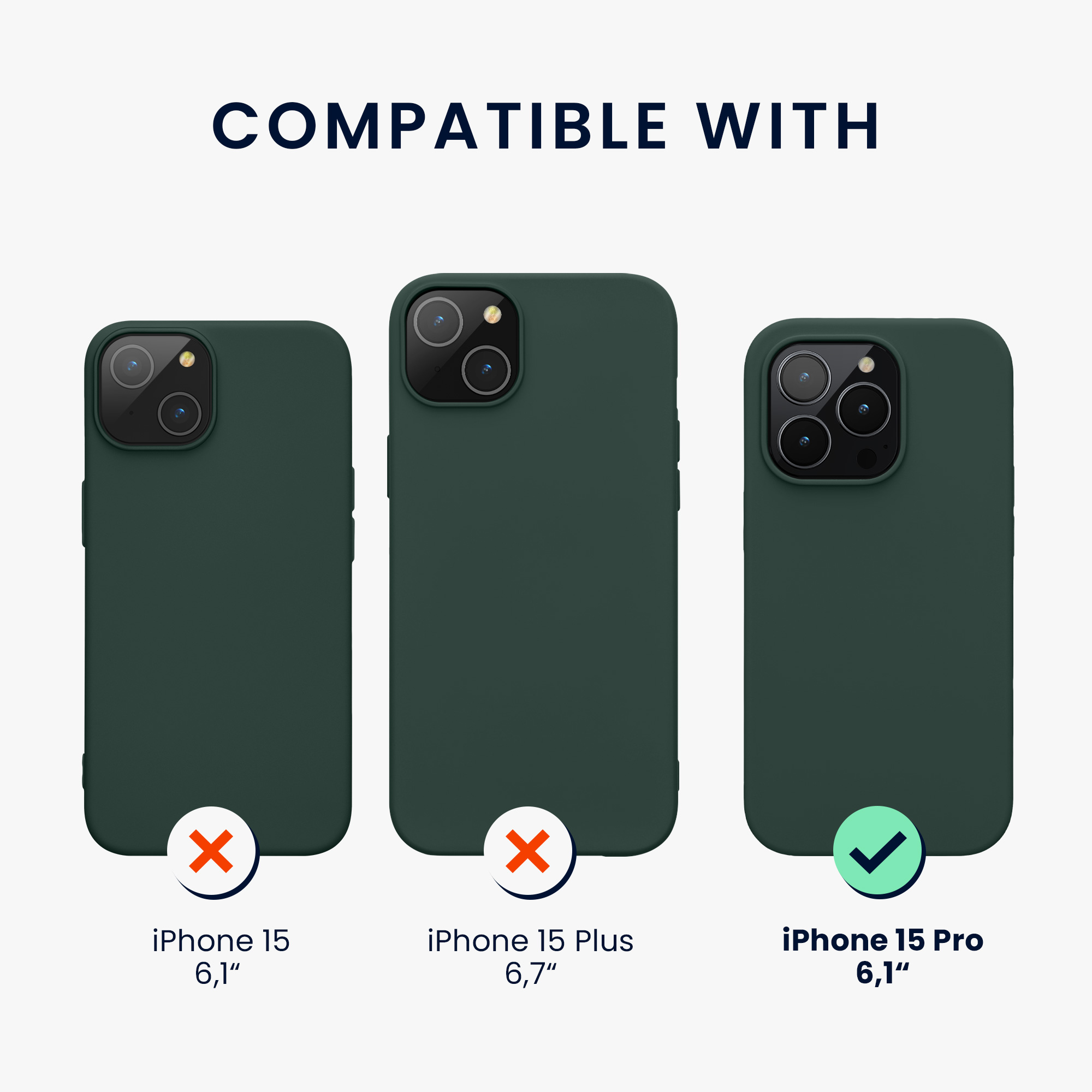 Kryt kwmobile TPU silikonový iPhone 15 Pro mechově zelená