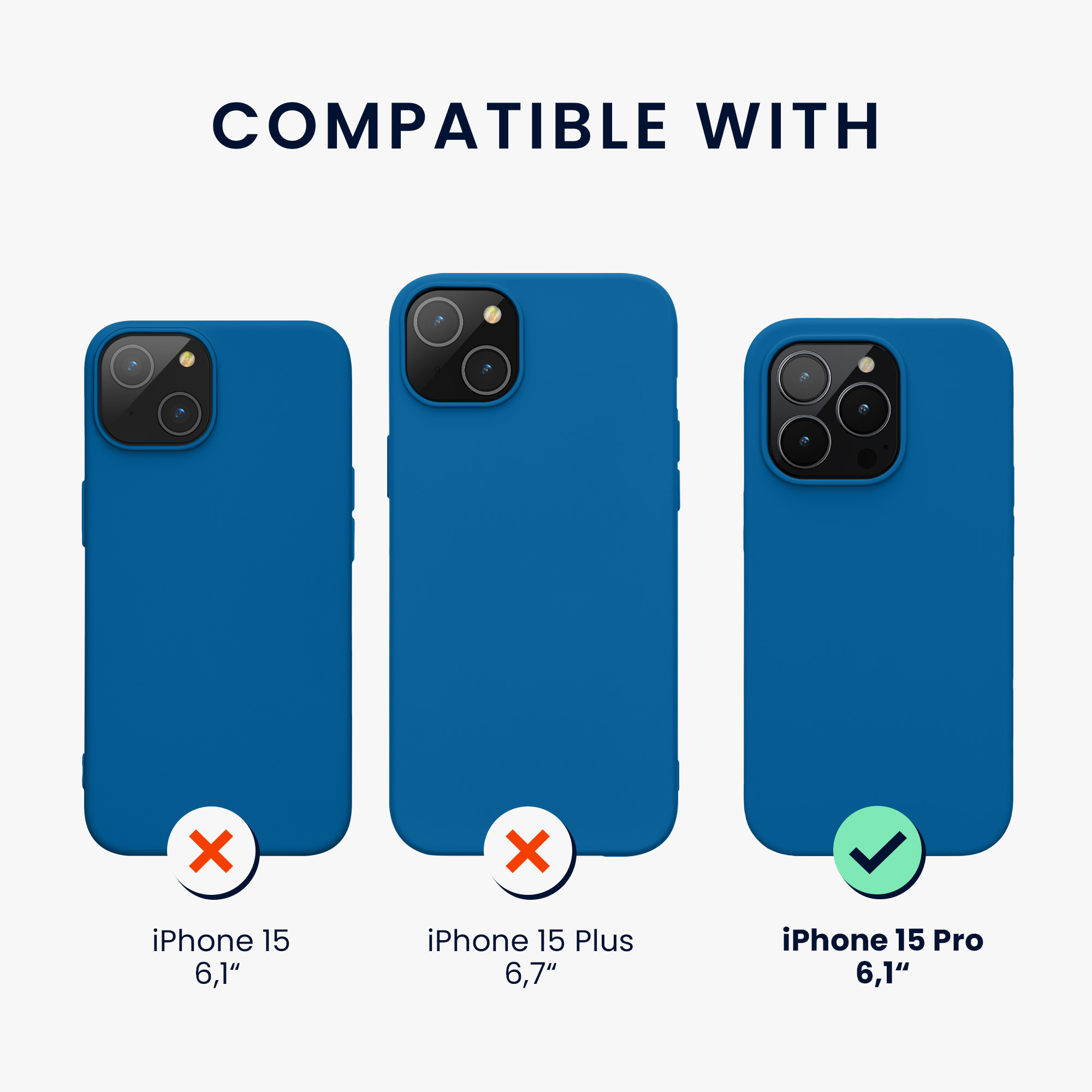 Silikonový kryt kwmobile pro iPhone 15 Pro - modrý útes