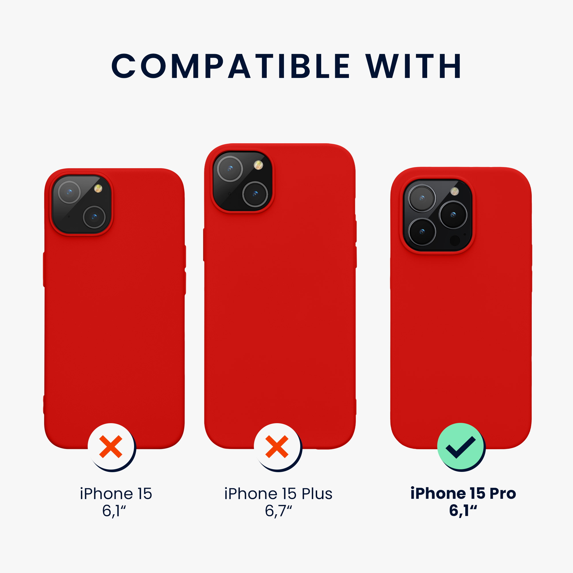 Kryt kwmobile TPU silikonový iPhone 15 Pro červená