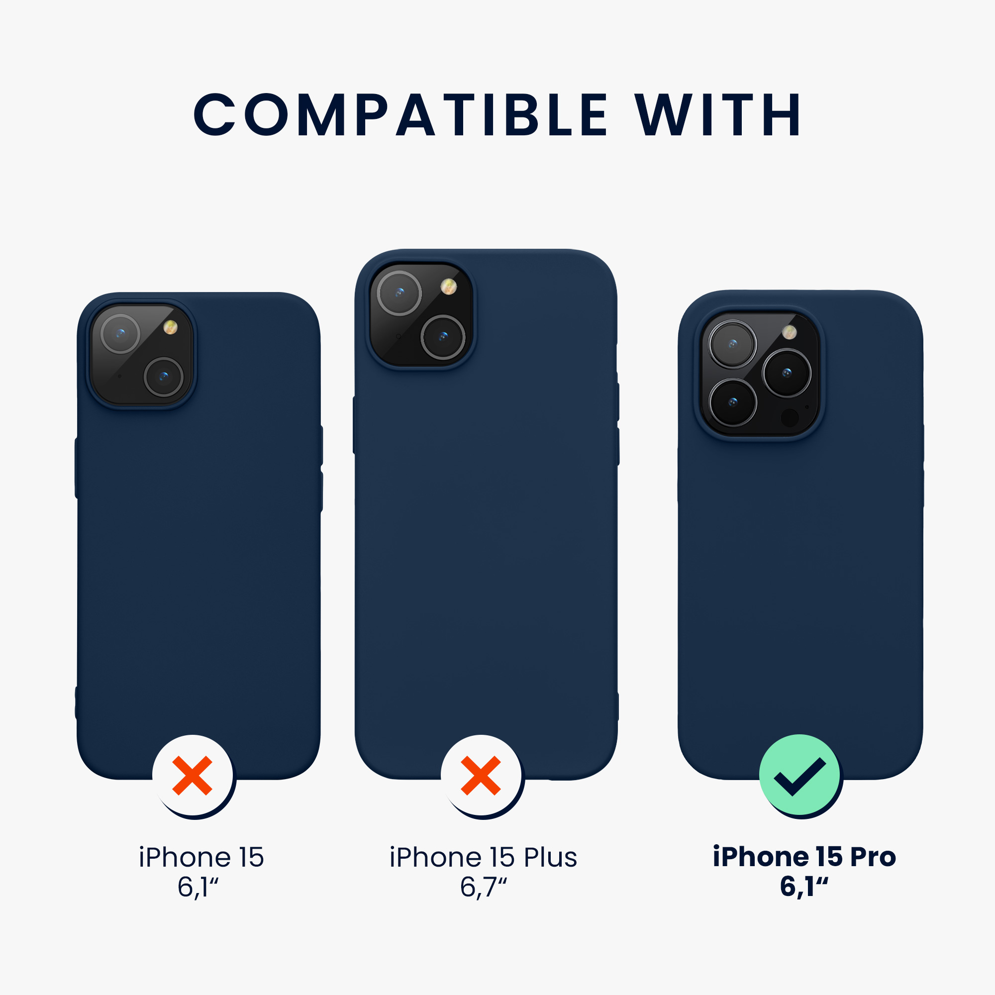 Kryt kwmobile TPU silikonový iPhone 15 Pro tmavě modrá