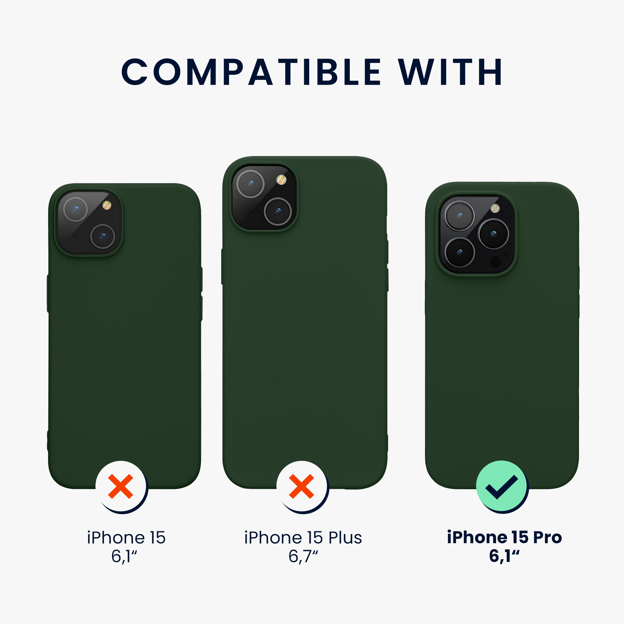 Pouzdro pro iPhone 15 Pro kwmobile silikonové - tmavě zelená