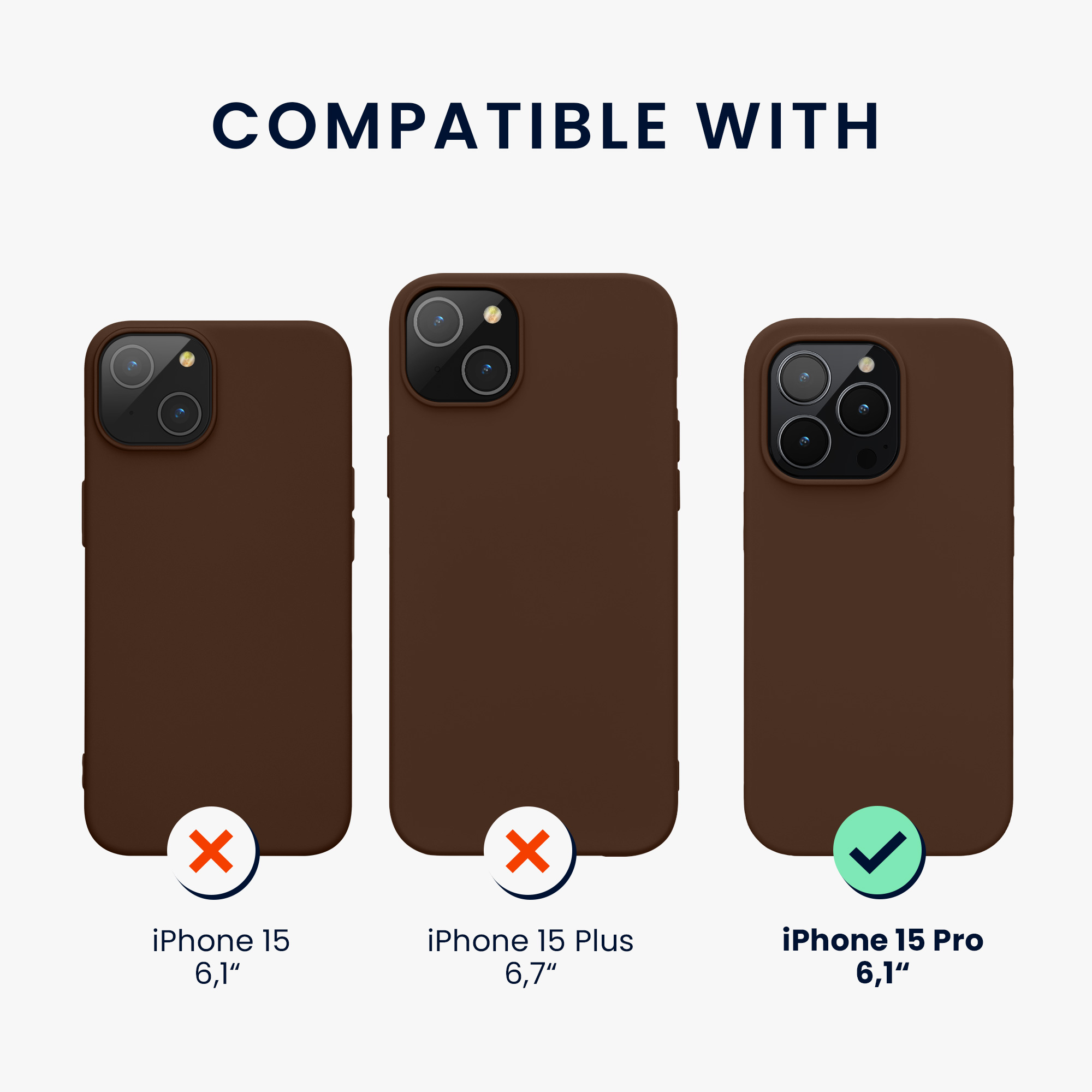 Pouzdro pro iPhone 15 Pro kwmobile silikonové - čokoládová