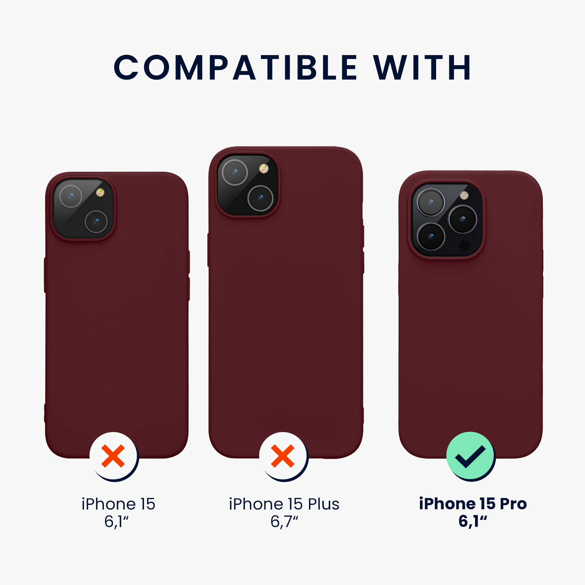 Kryt kwmobile TPU silikonový iPhone 15 Pro vínově fialová