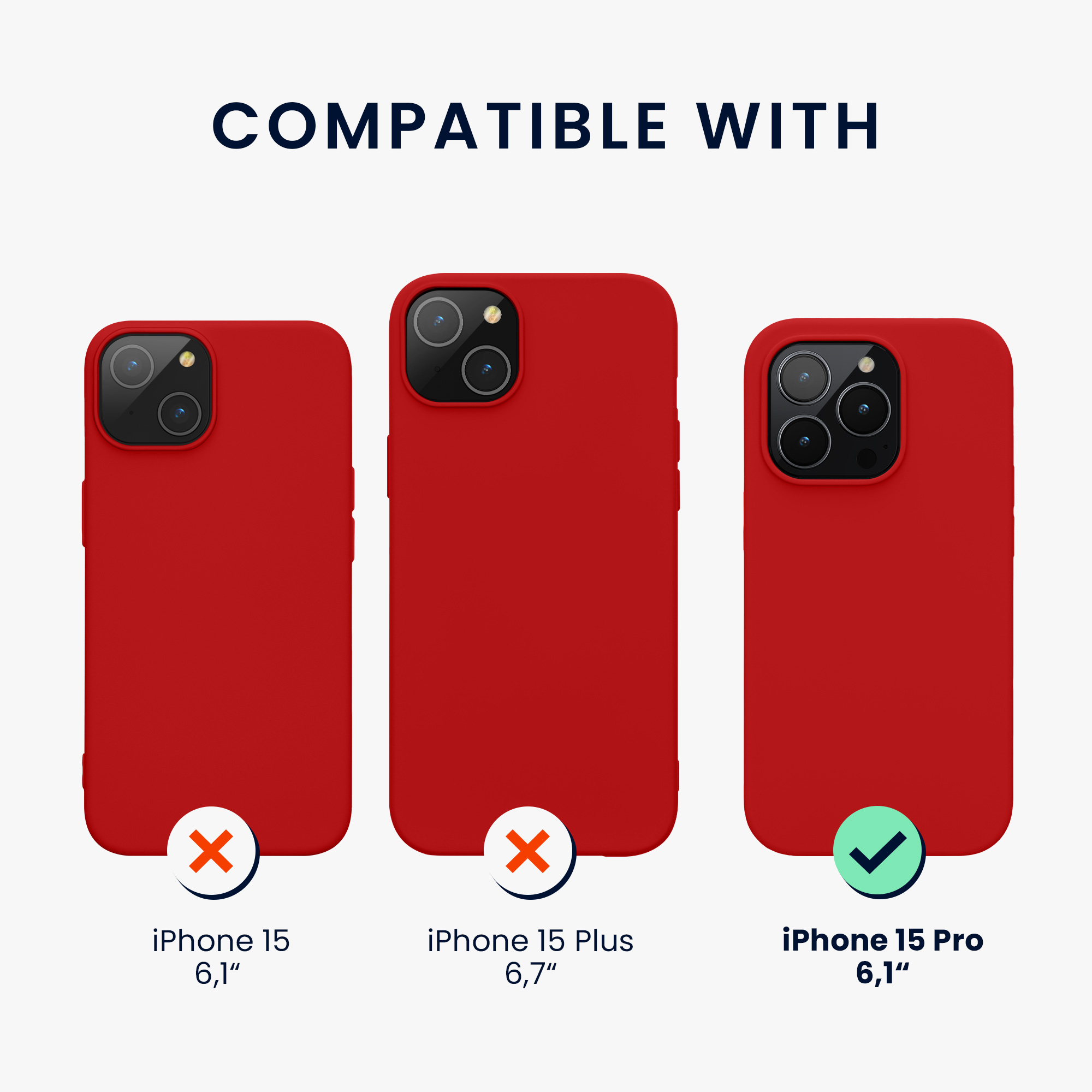 Silikonový kryt kwmobile pro iPhone 15 Pro - klasicky červená