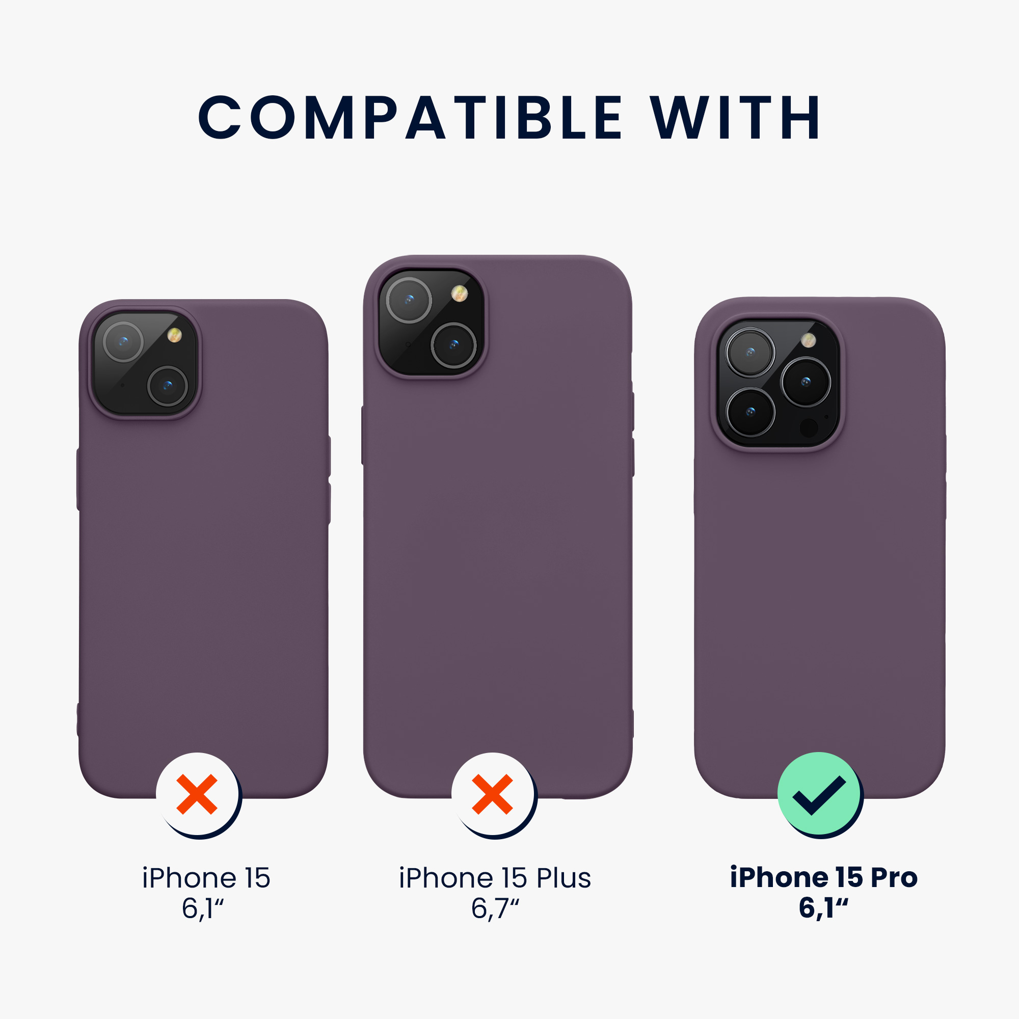 Kryt kwmobile TPU silikonový iPhone 15 Pro Pale Iris