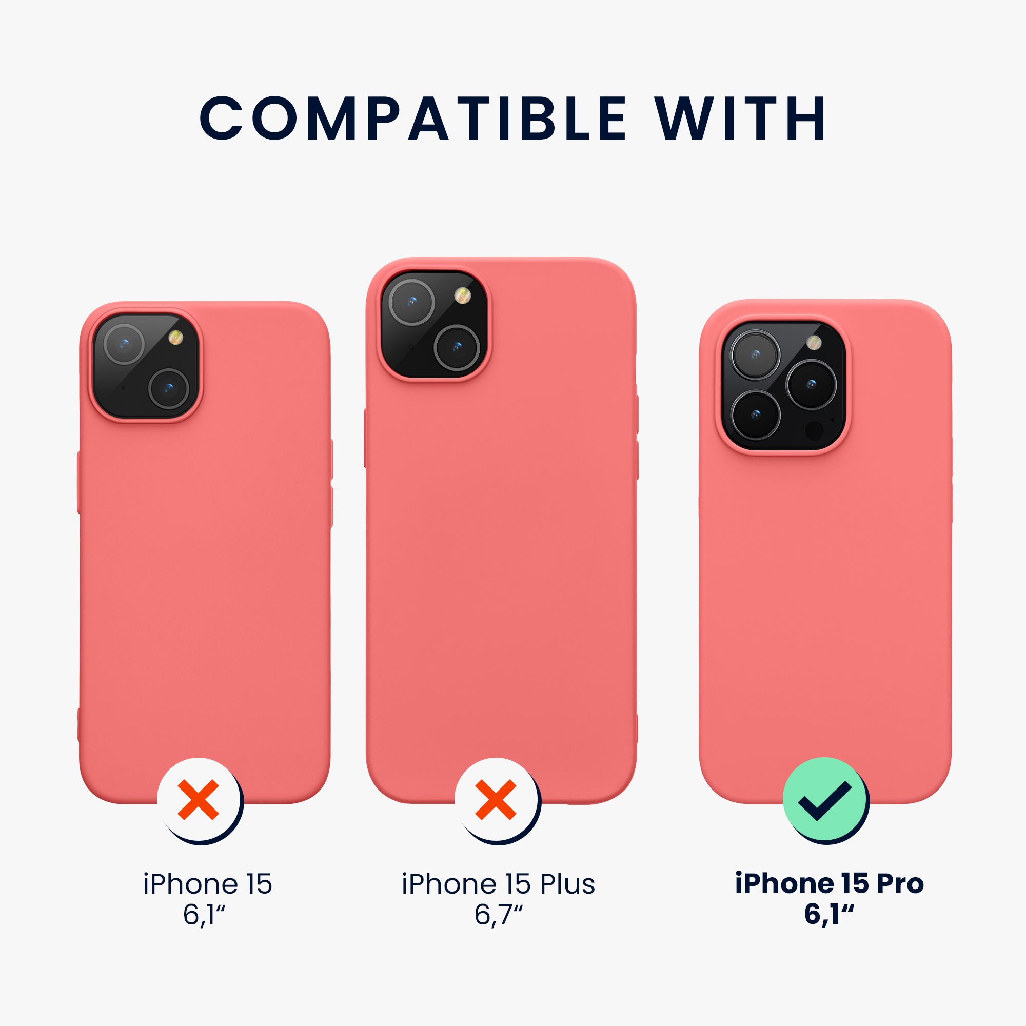 Pouzdro pro iPhone 15 Pro kwmobile silikonové - pastelová korálová