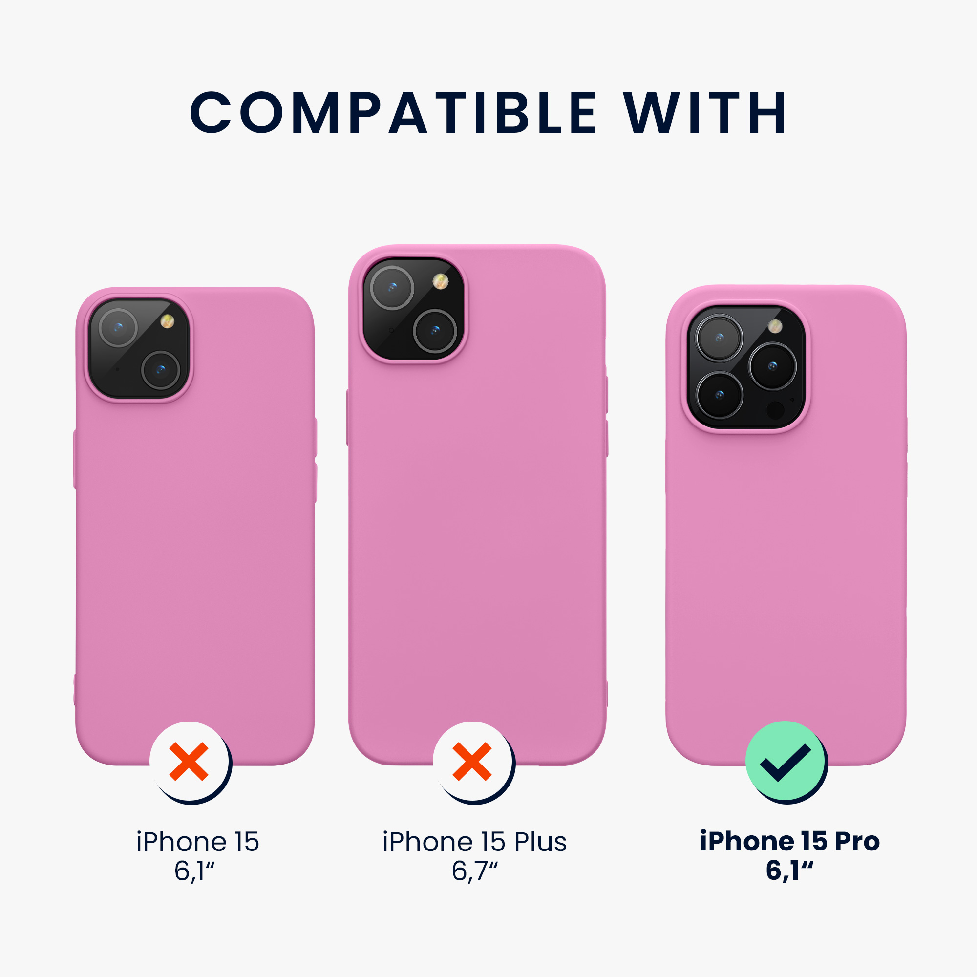 Pouzdro pro iPhone 15 Pro kwmobile silikonové - růžová levandulová