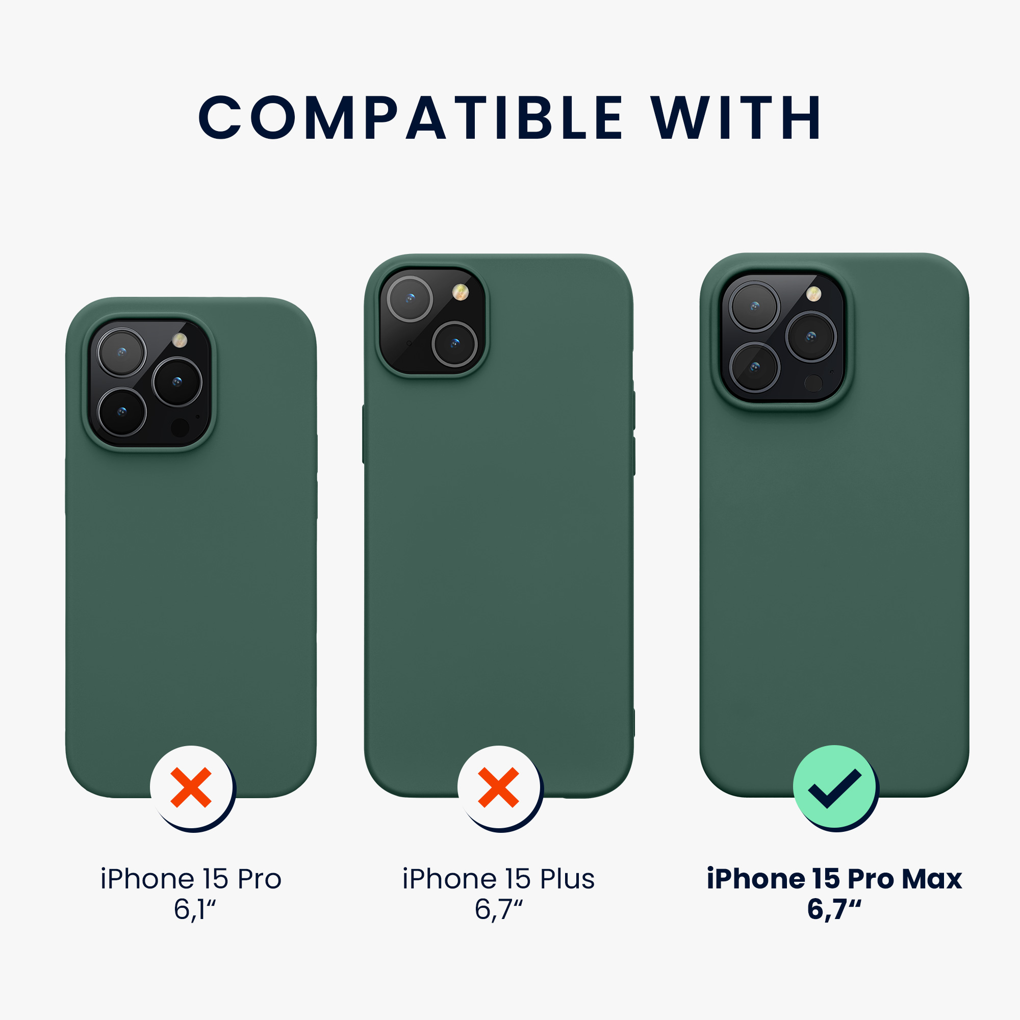 Silikonový kryt kwmobile pro iPhone 15 Pro Max - lesní zelená