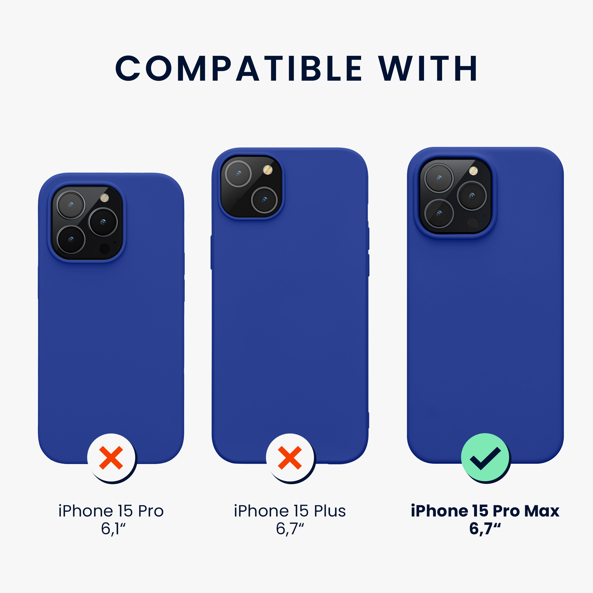 Silikonový kryt kwmobile pro iPhone 15 Pro Max - baltsky modrá
