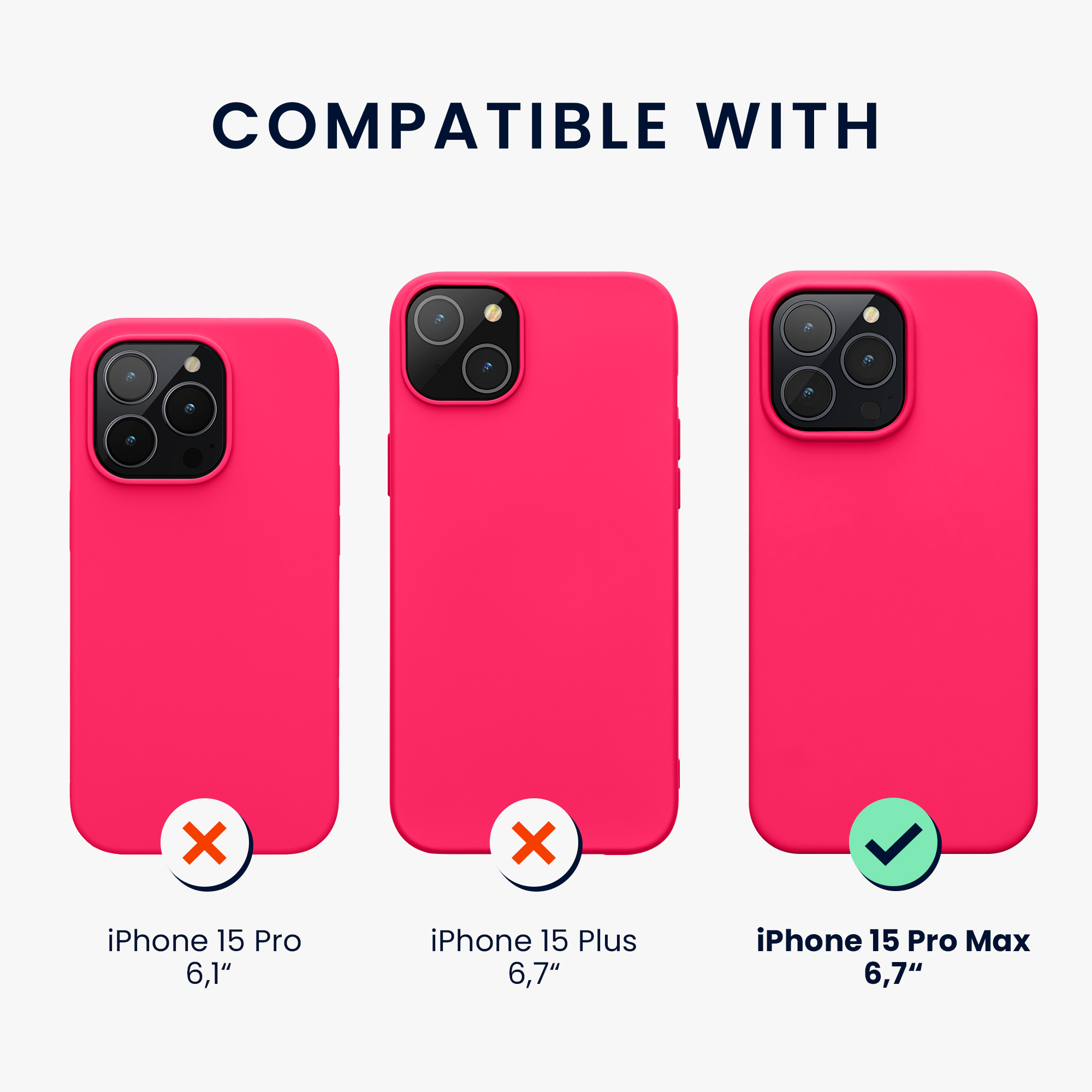 Silikonový kryt kwmobile pro iPhone 15 Pro Max - neonově růžová