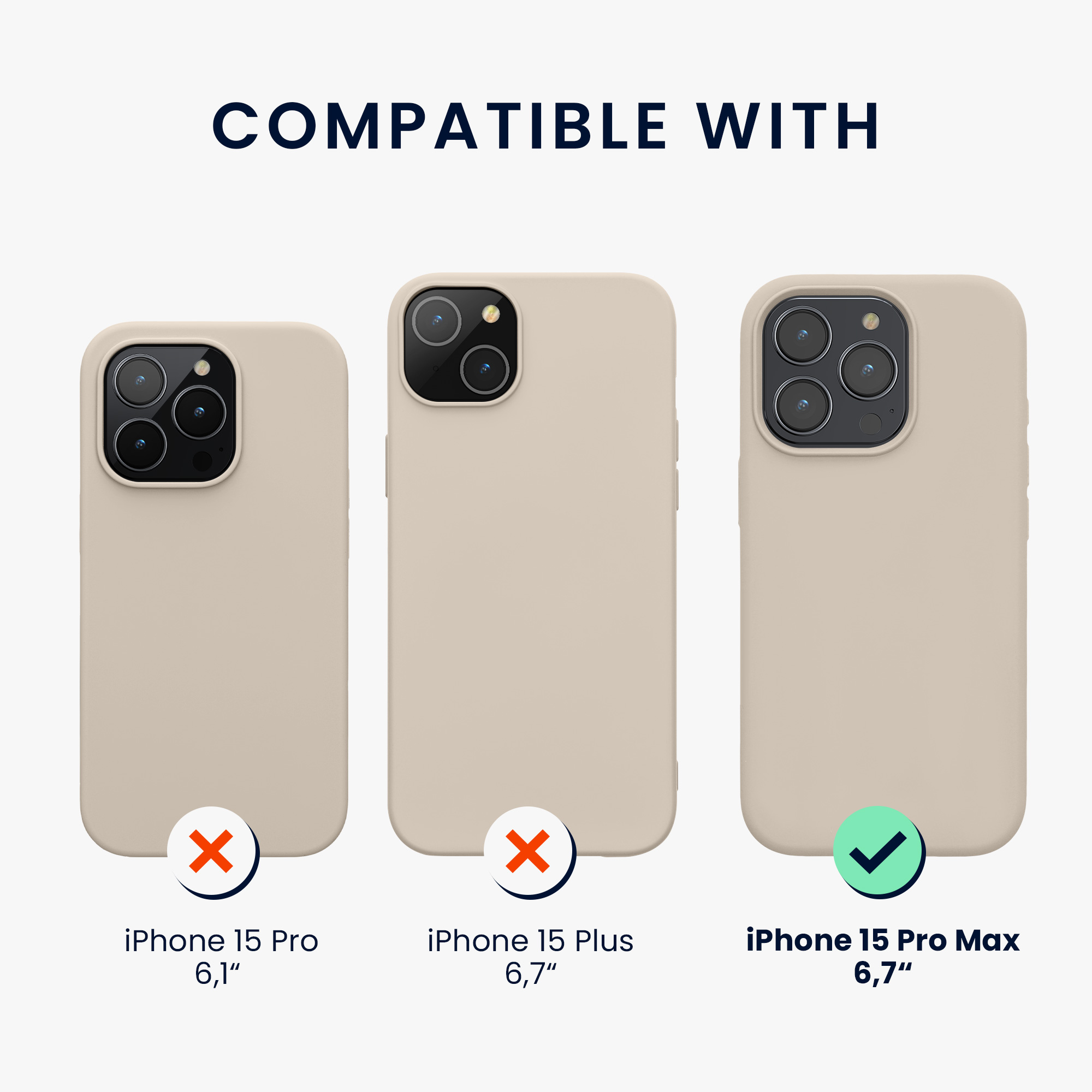 Silikonový kryt kwmobile pro iPhone 15 Pro Max - krémová