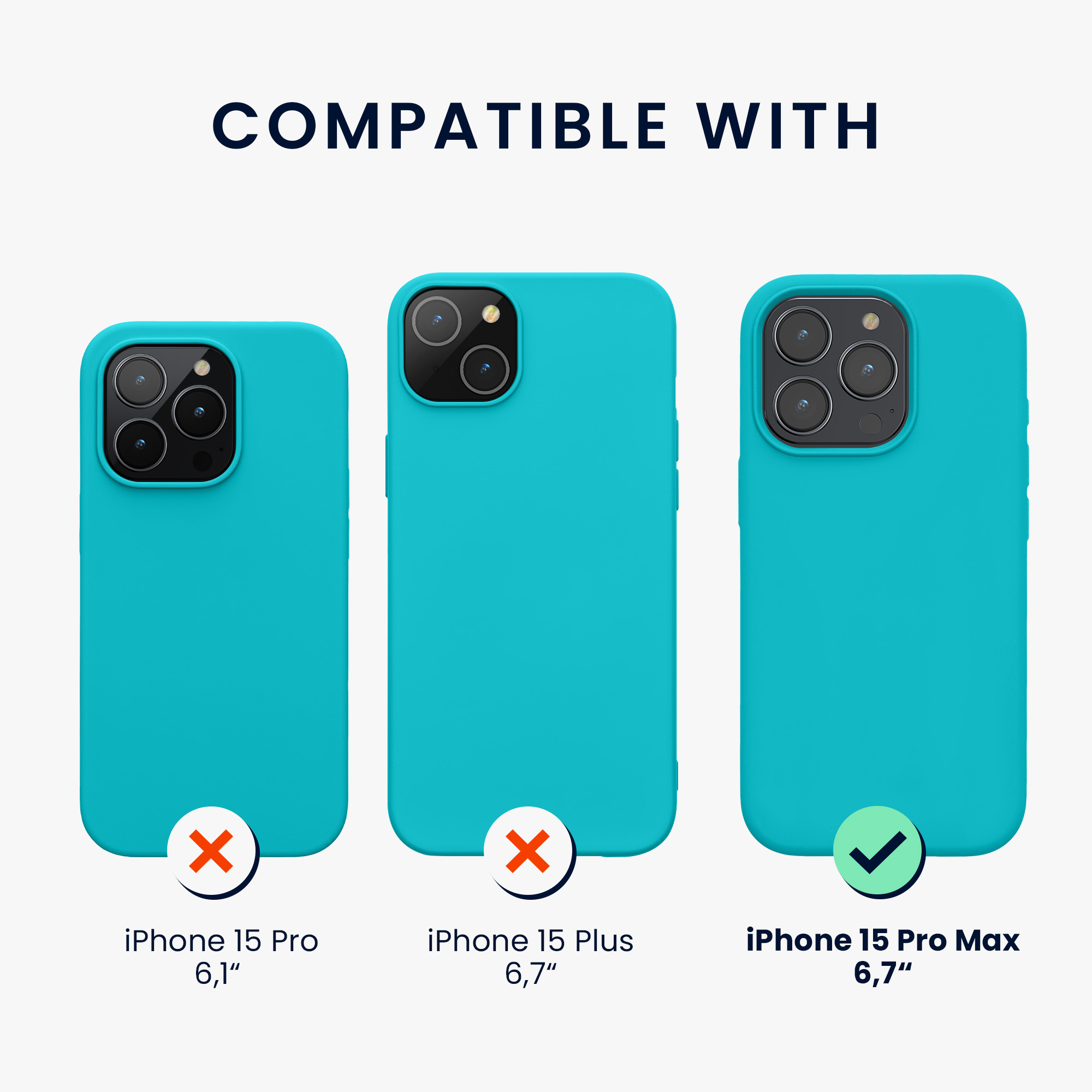 Silikonový kryt kwmobile pro iPhone 15 Pro Max - ledově modrá