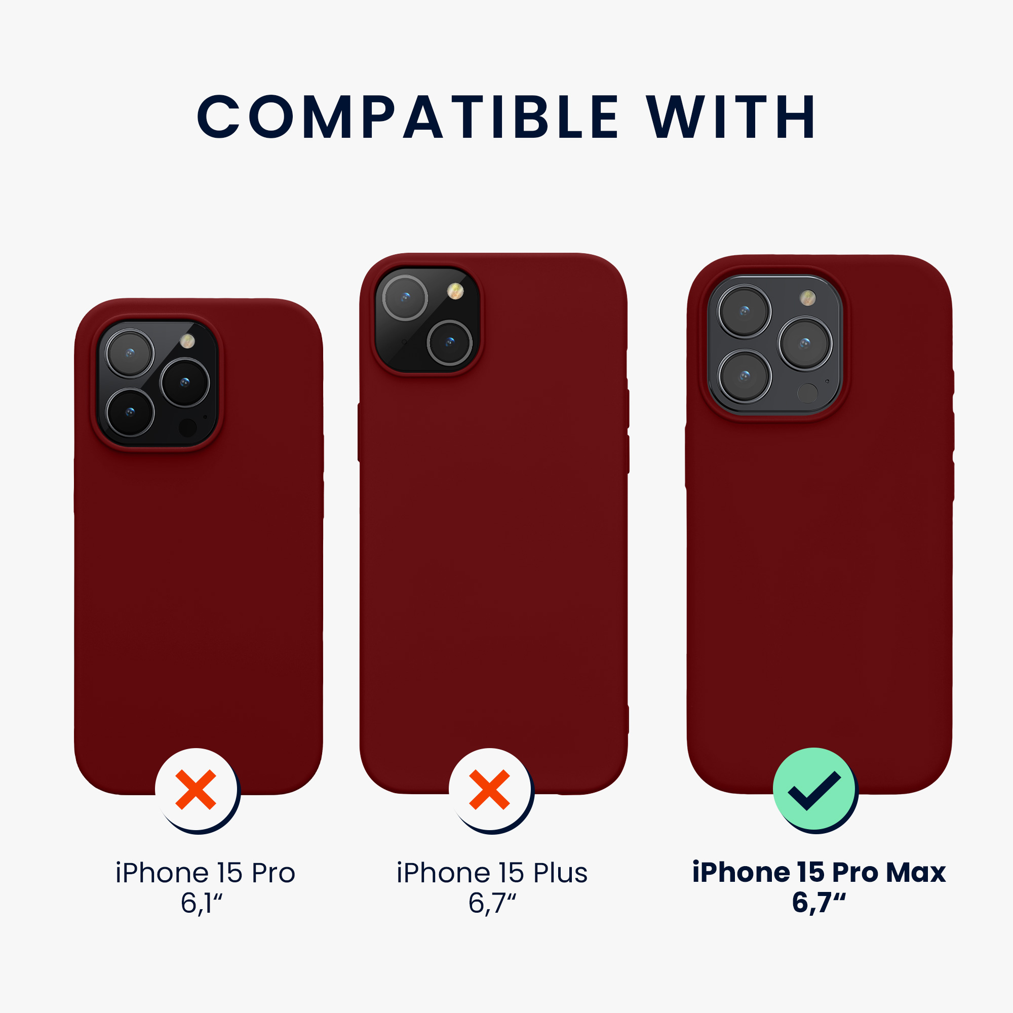 Silikonový kryt kwmobile pro iPhone 15 Pro Max - rebarborově červená