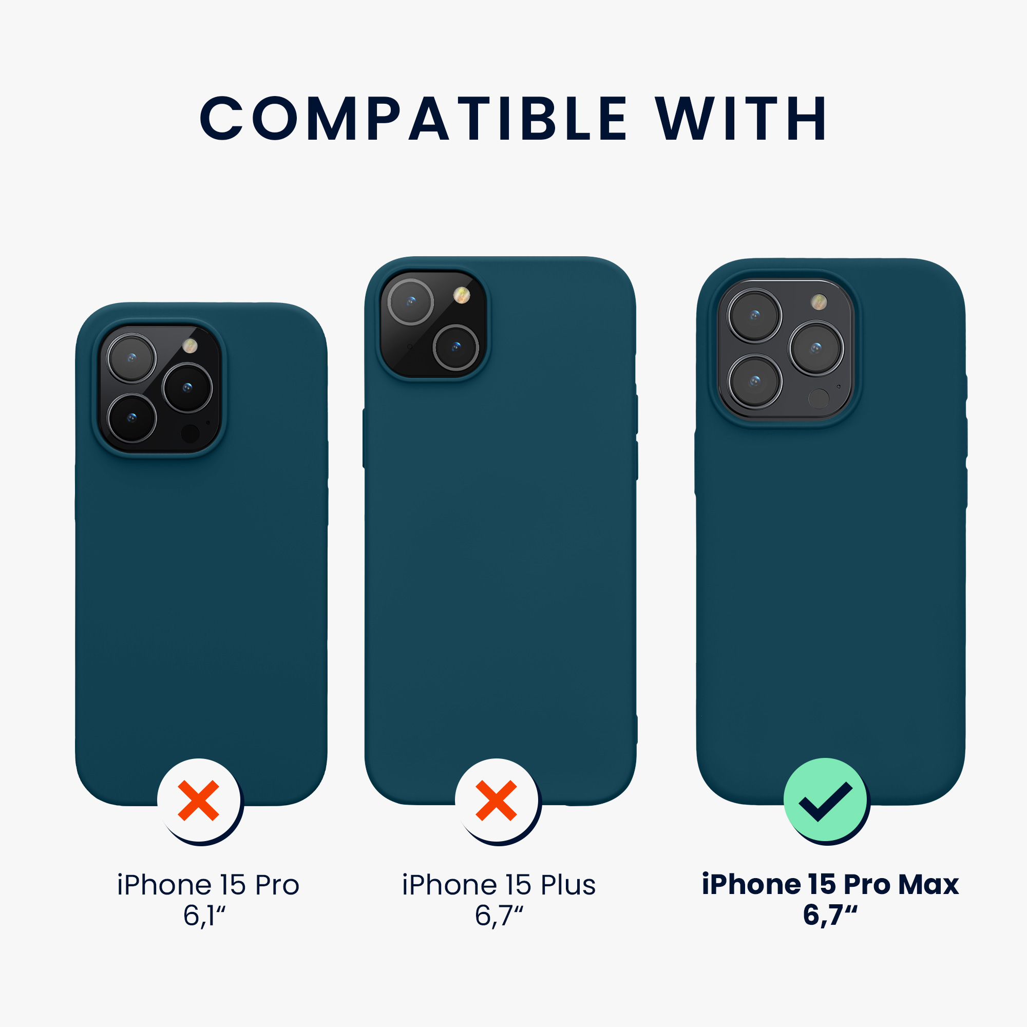 Silikonový kryt kwmobile pro iPhone 15 Pro Max - matná petrolejová