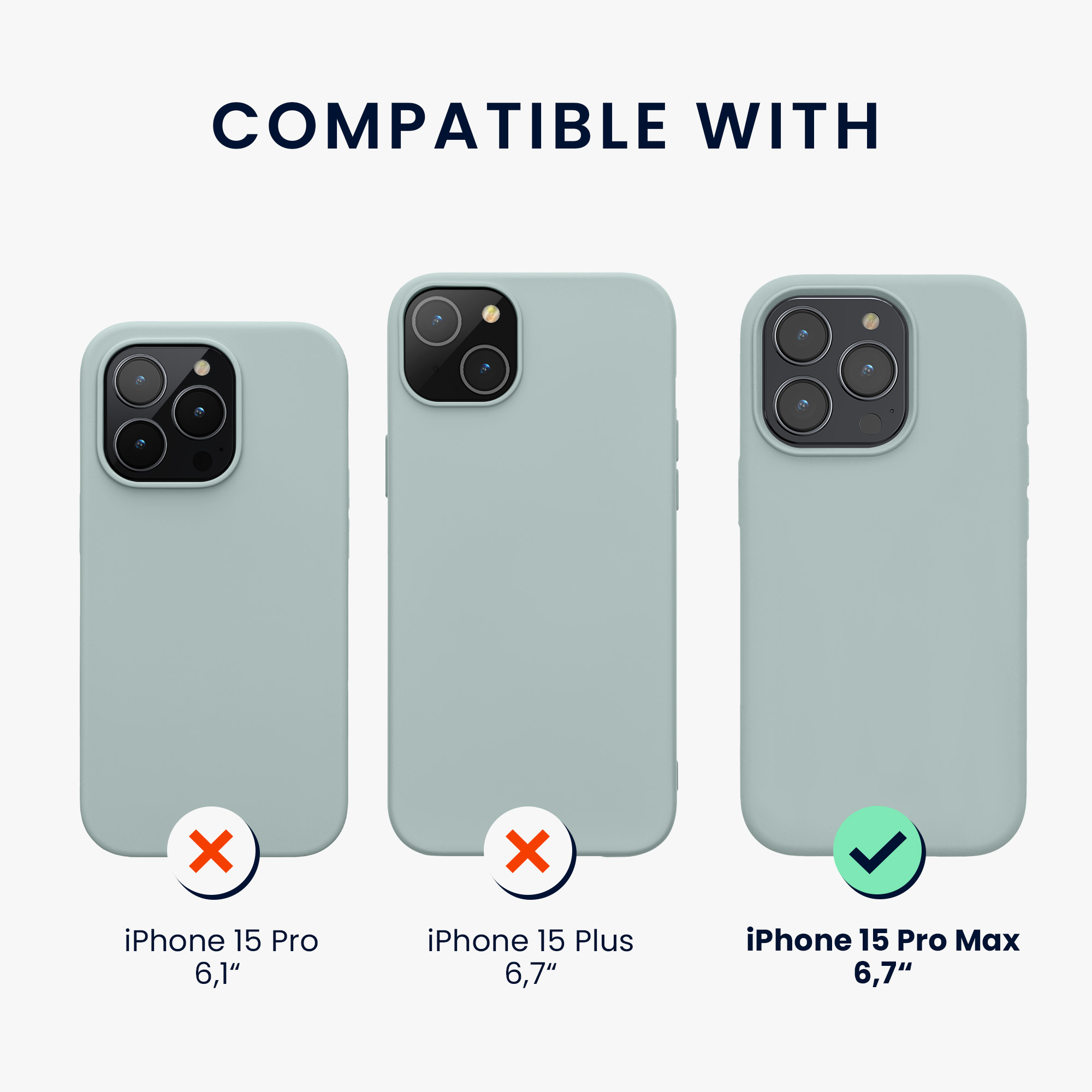 Silikonový kryt kwmobile pro iPhone 15 Pro Max - mátová
