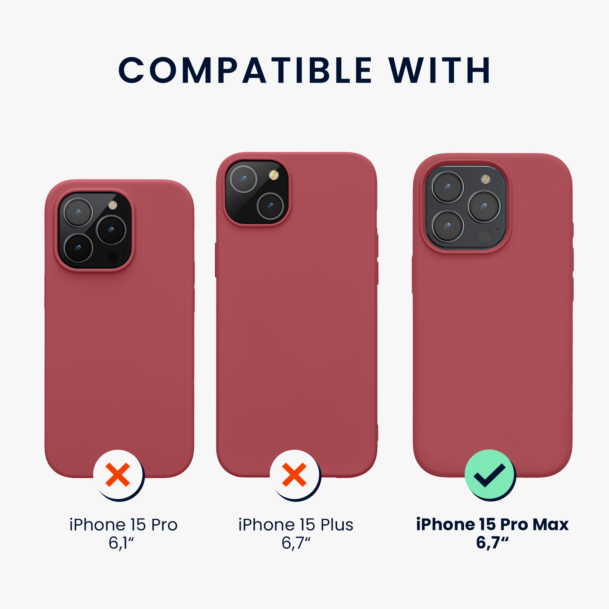 Pouzdro pro iPhone 15 Pro Max kwmobile silikonové - tmavě starorůžová