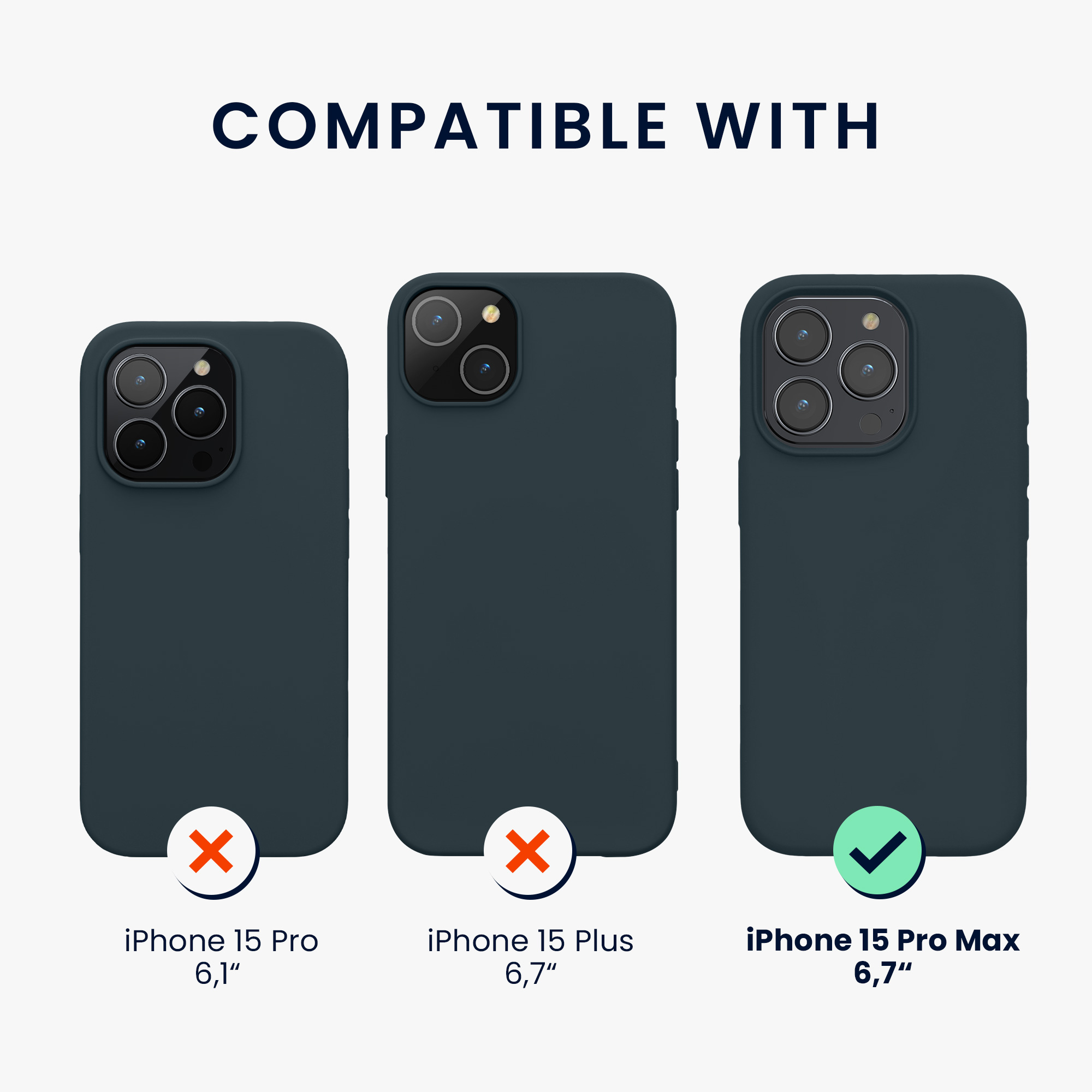 Silikonový kryt kwmobile pro iPhone 15 Pro Max - tmavě břidlicová