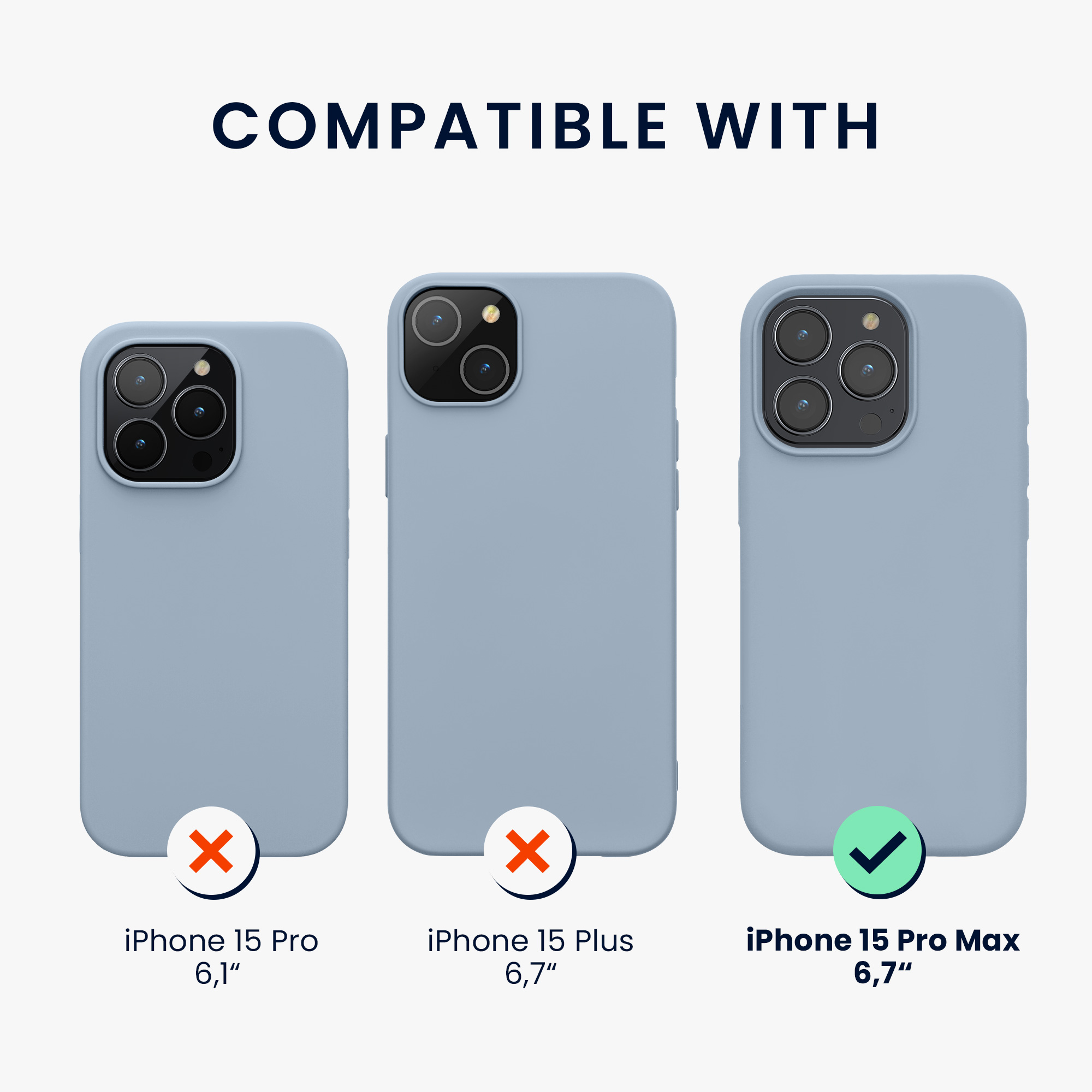 Silikonový kryt kwmobile pro iPhone 15 Pro Max - matná světle modrá