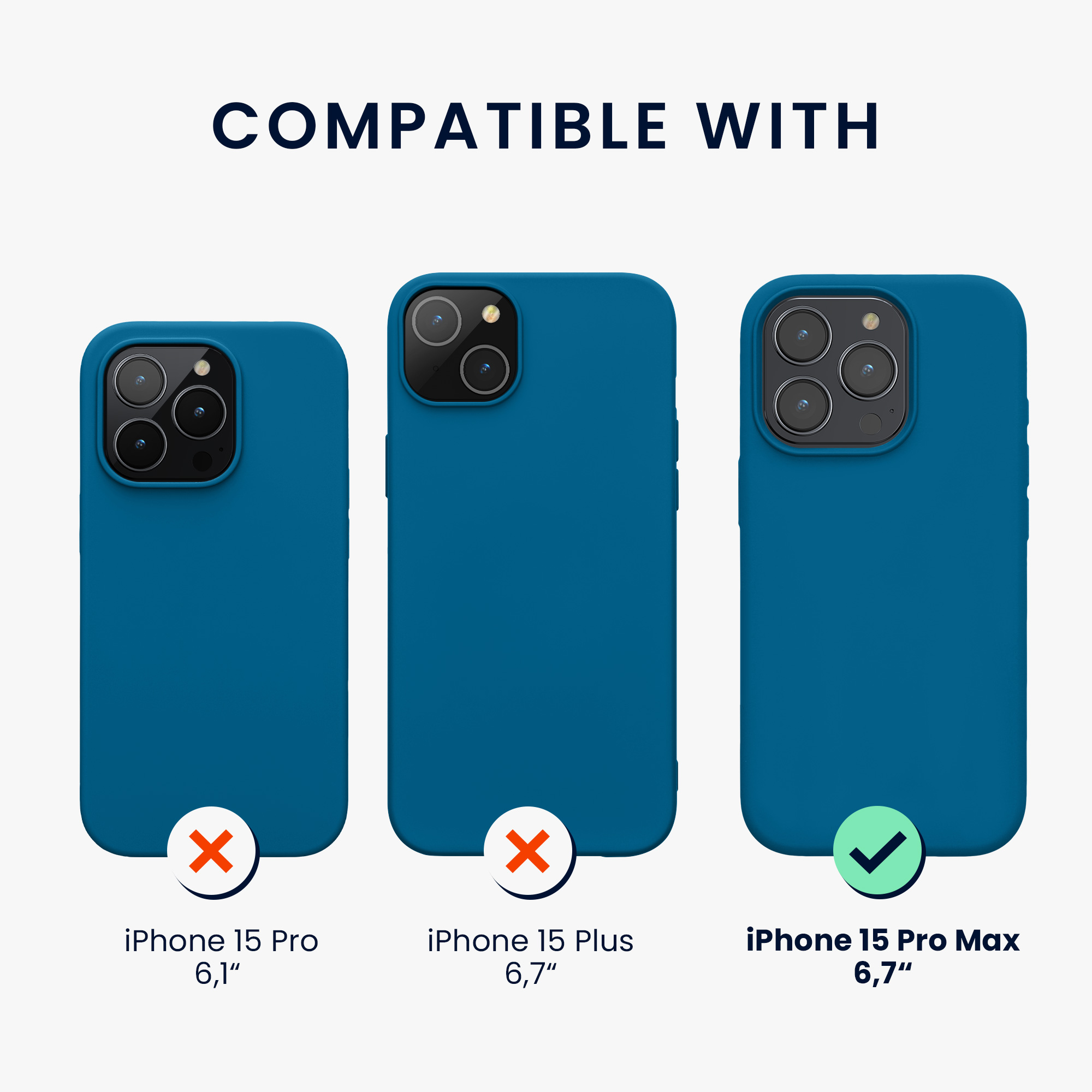 Silikonový kryt kwmobile pro iPhone 15 Pro Max - karibsky modrá