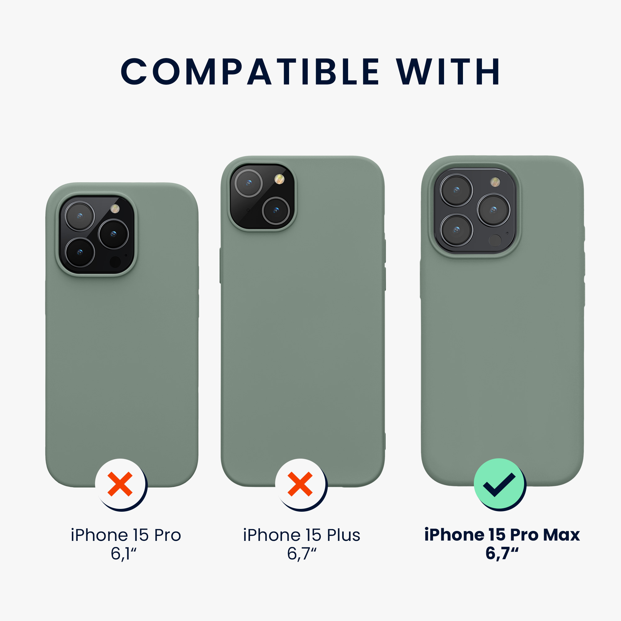 Silikonový kryt kwmobile pro iPhone 15 Pro Max - dešťově zelená