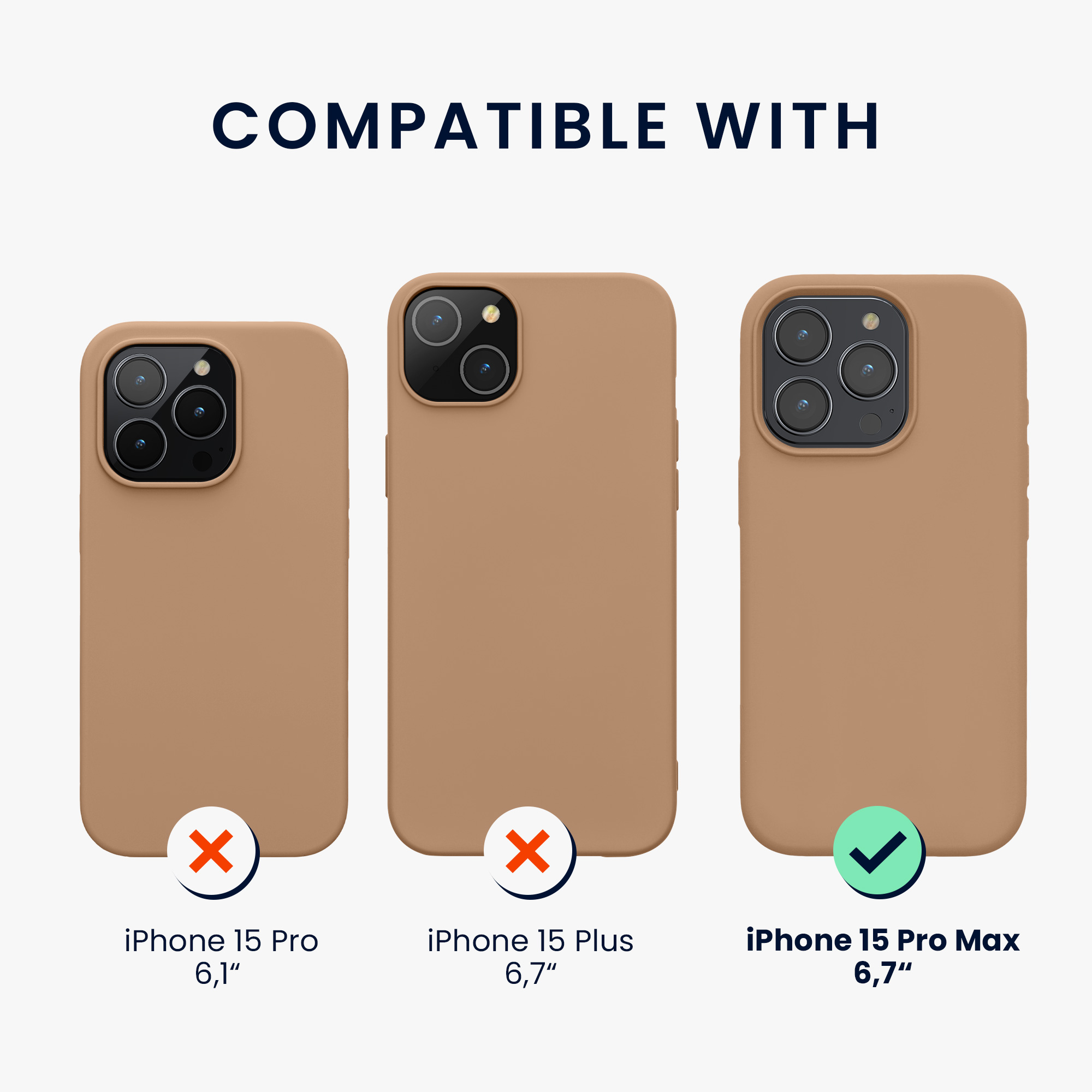Silikonový kryt kwmobile pro iPhone 15 Pro Max - cappuccino