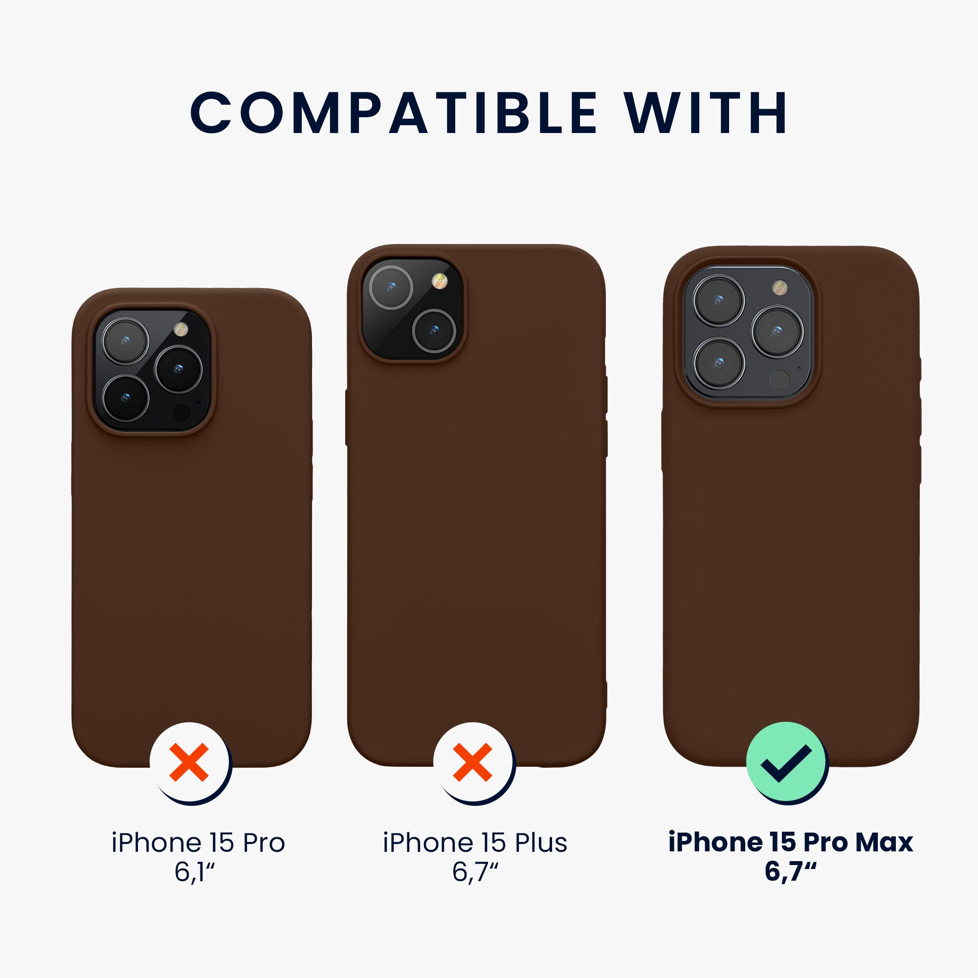 Silikonový kryt kwmobile pro iPhone 15 Pro Max - čokoládová