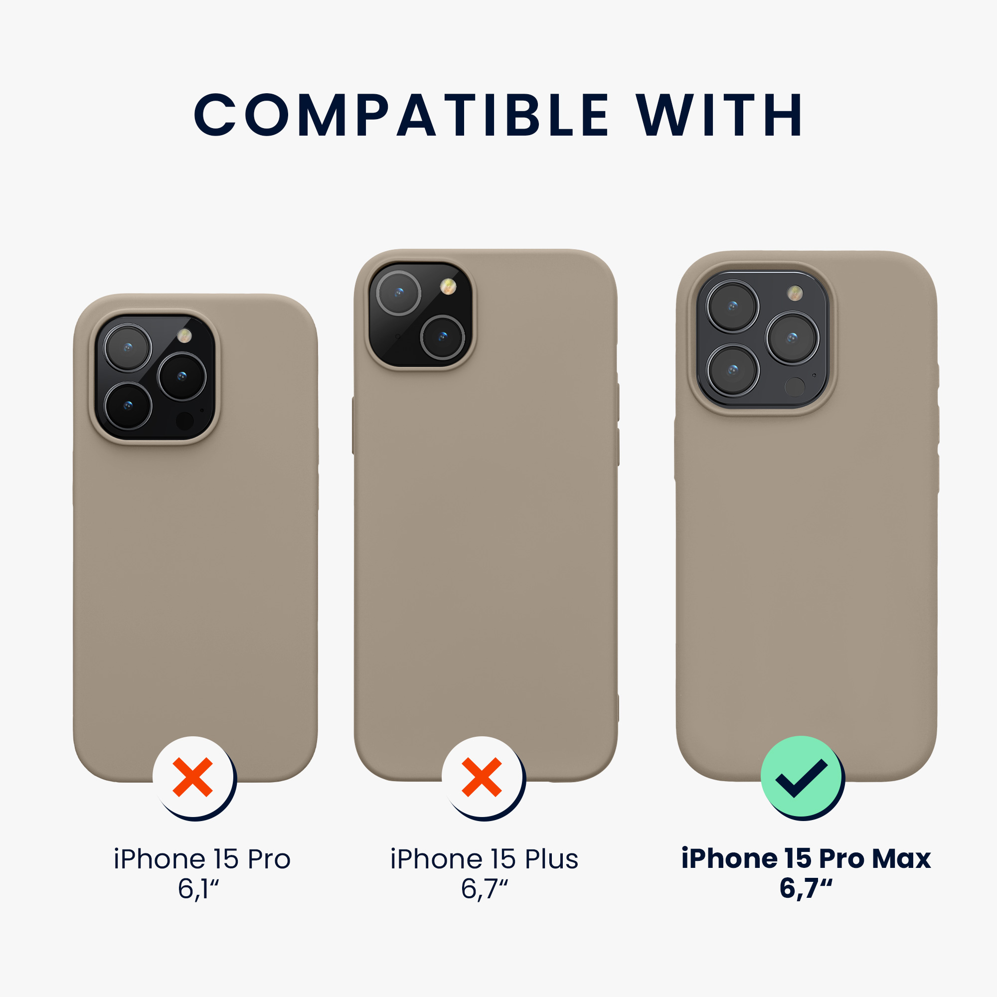 Silikonový kryt kwmobile pro iPhone 15 Pro Max - taupe